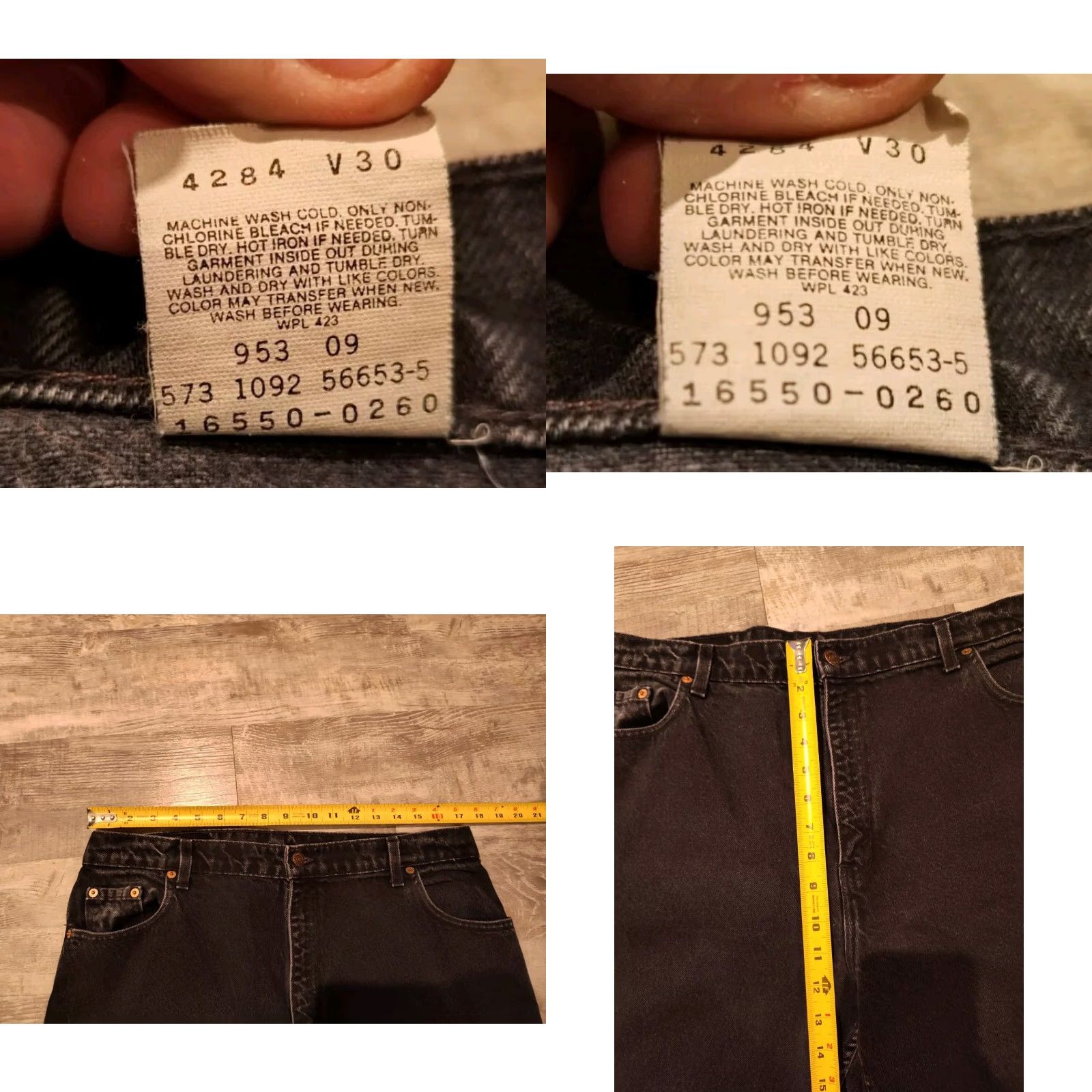 Levi's VINTAGE Levi's 550 Jeans Women's Black High Rise Relaxed Tapered 35x30 1992 USA Mens/ Womens (adjust gender as applicable) Size 40" / US 18 - 8 Thumbnail