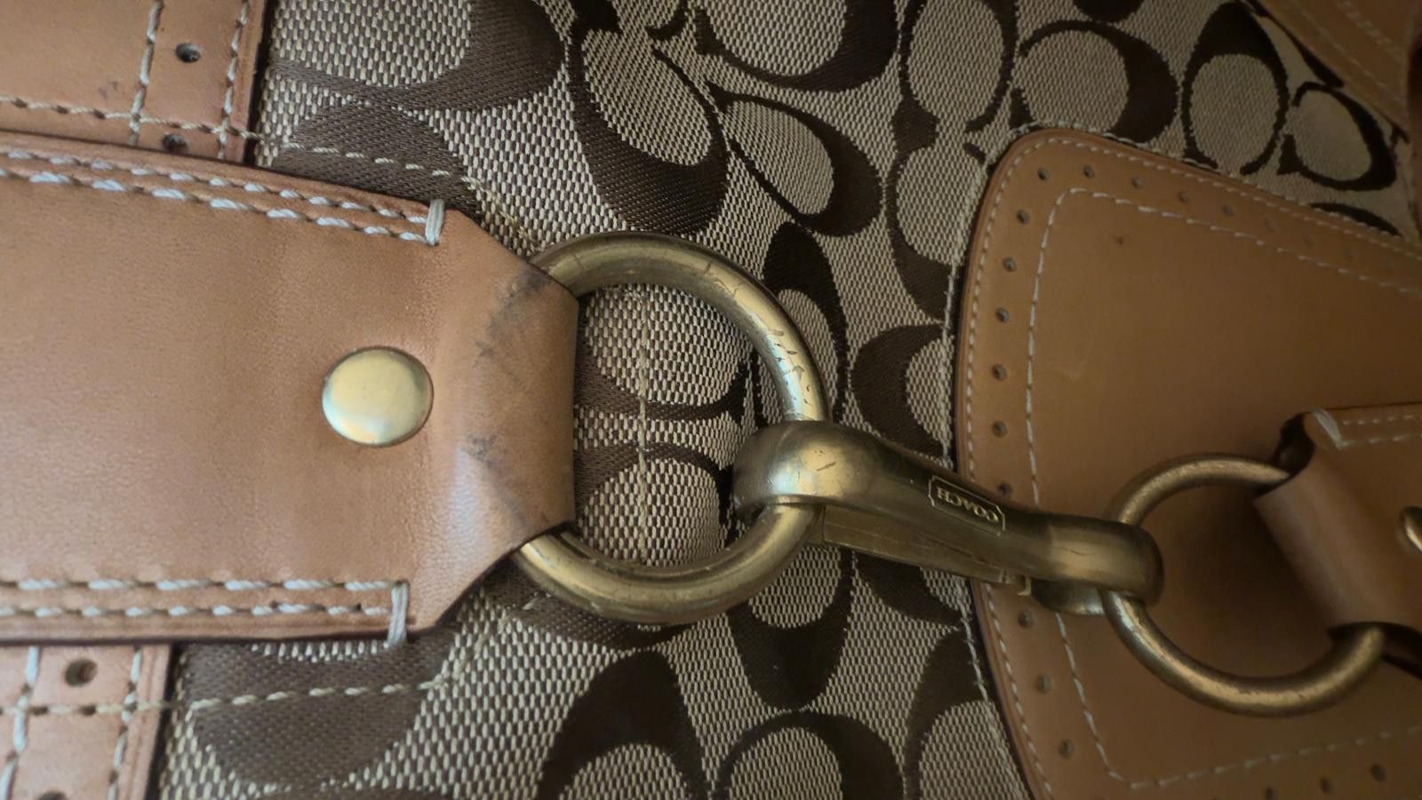 Coach Y2K Vintage Coach Signature Monogram Canvas Hampton Hobo Bag Size ONE SIZE - 4 Thumbnail