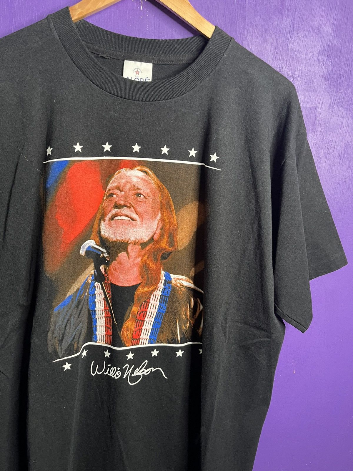 Band Tees × Vintage Vintage 90s Willie Nelson American icon concert t-shirt Size US L / EU 52-54 / 3 - 3 Thumbnail