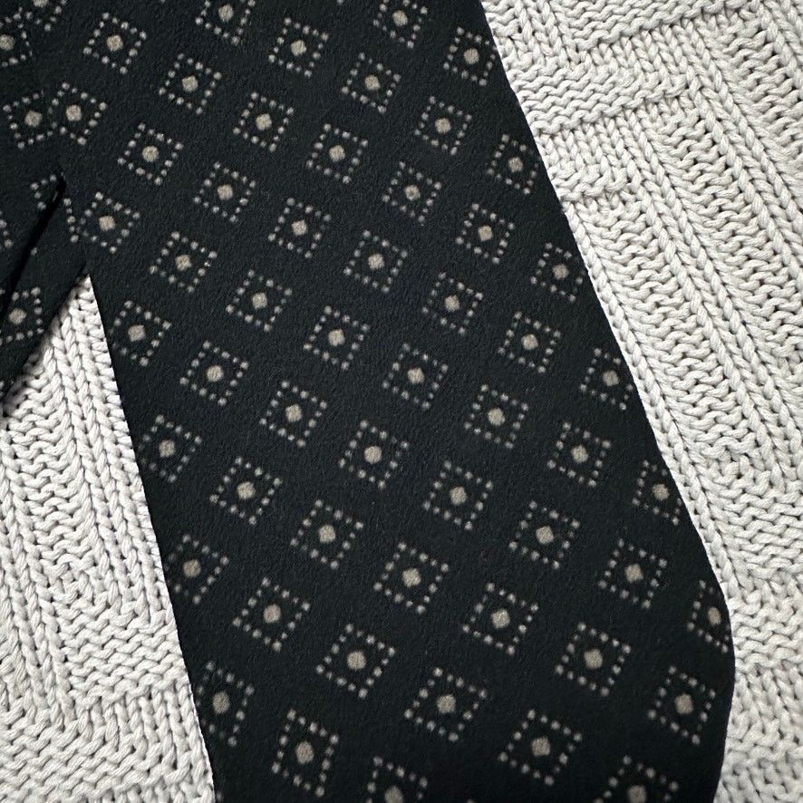 Giorgio Armani Vintage Giorgio Armani black gold diamond geometric silk tie Size ONE SIZE - 2 Thumbnail