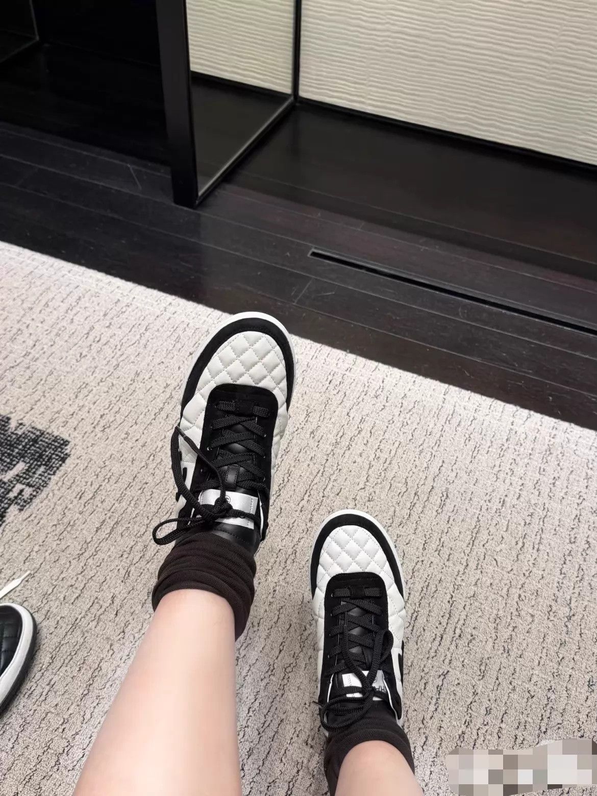 Chanel CHANEL Lambskin Panda Deauville Sneaker Black White EU36 Size US 5.5 / IT 35.5 - 8 Thumbnail