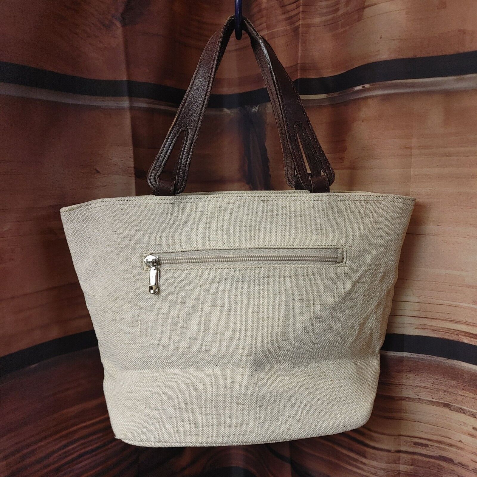 Other Bianco Light Beige Canvas Multi Compartment Zipper Tote Bag Size ONE SIZE - 1 Thumbnail