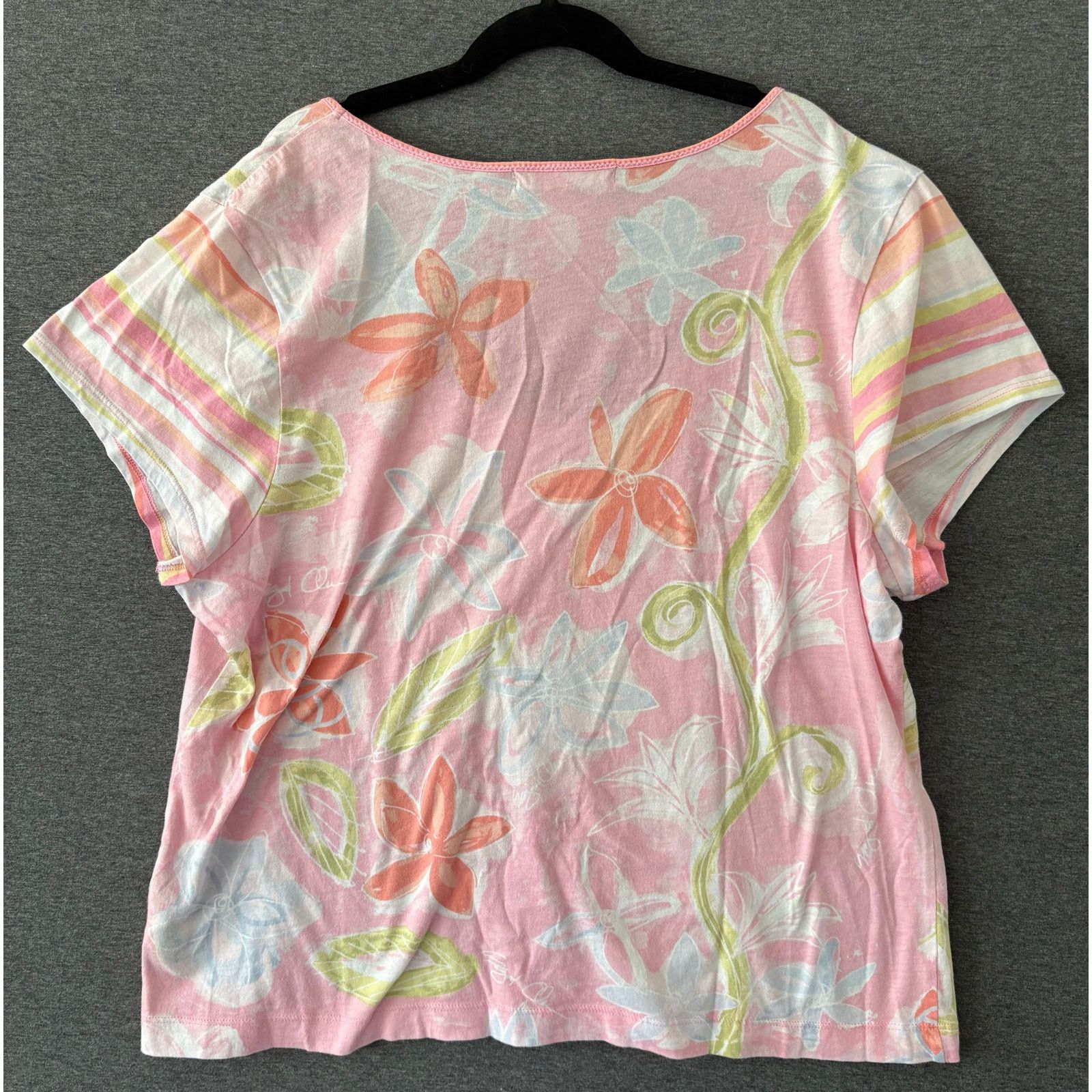 Other Sigrid Olsen | Women's Pastel Floral Short Sleeve Top | XL Size XL / US 12-14 / IT 48-50 - 2 Thumbnail