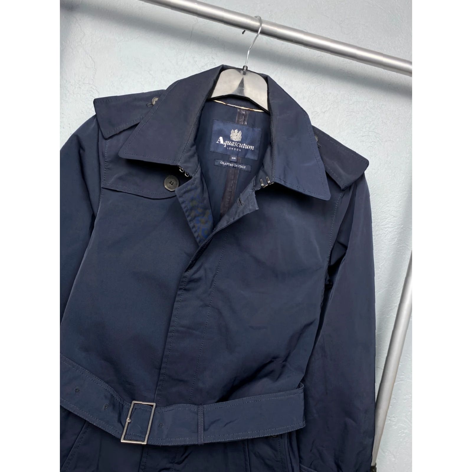 Aquascutum AQUASCUTUM Trench Coat Jacket Aqua Trench Coat Men XS S Blue Navy size S Size US S / EU 44-46 / 1 - 2 Thumbnail