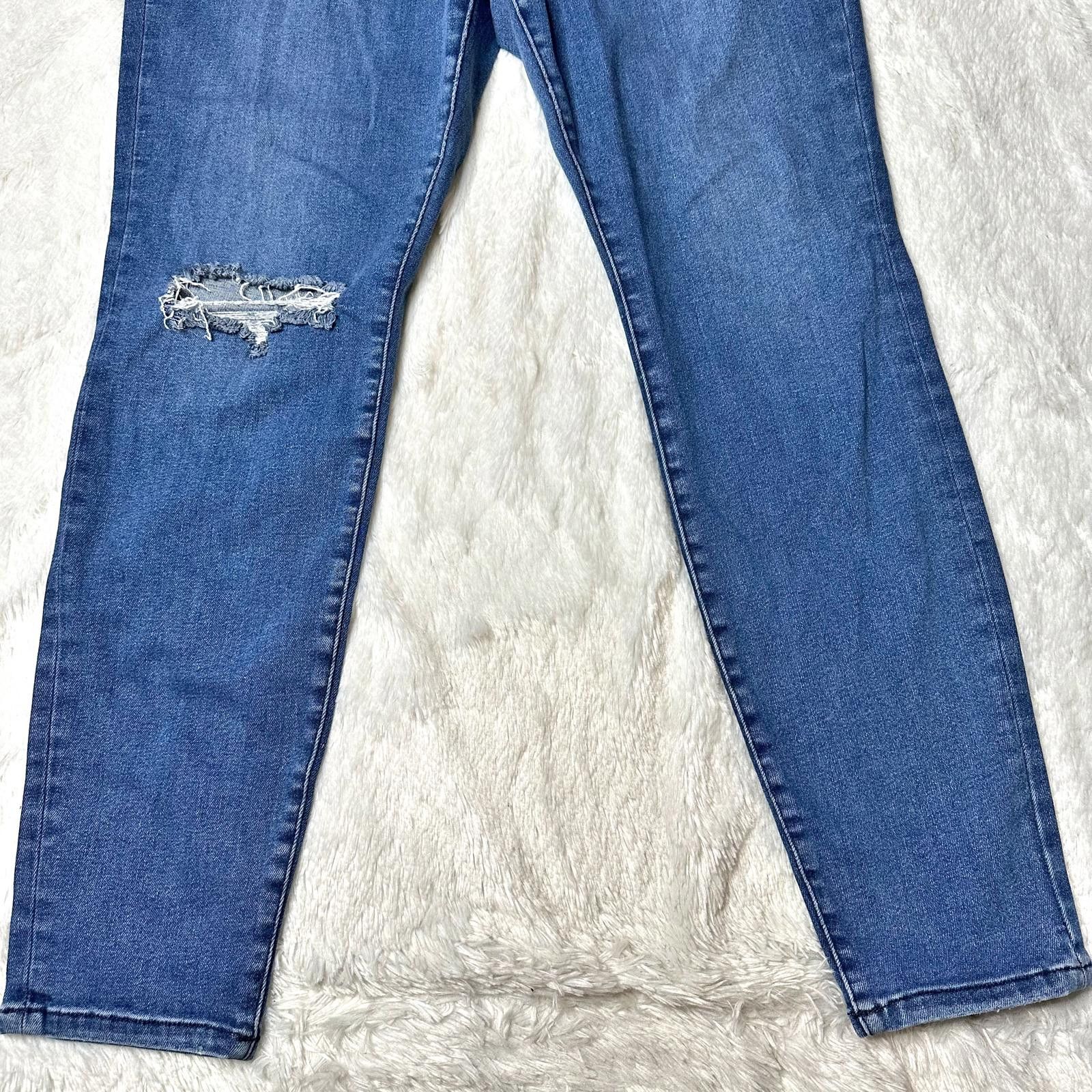 Good American Good American Women's Distressed Skinny Jeans Blue 14/16 Size 36" / US 14 / IT 50 - 9 Thumbnail