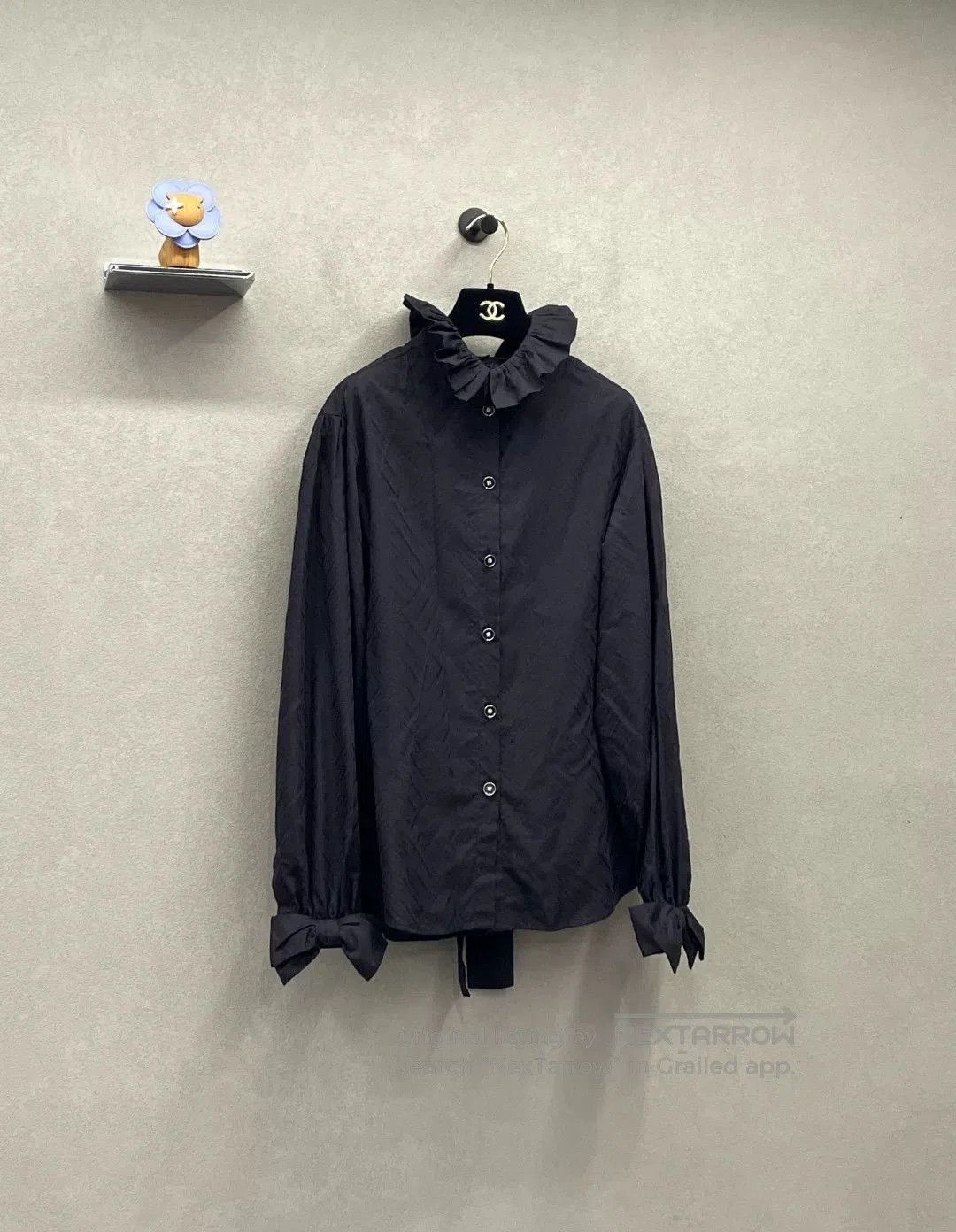 Chanel CHANEL Black High-Neck Long-Sleeve Shirt. Size US XS / EU 42 / 0 - 2 Thumbnail