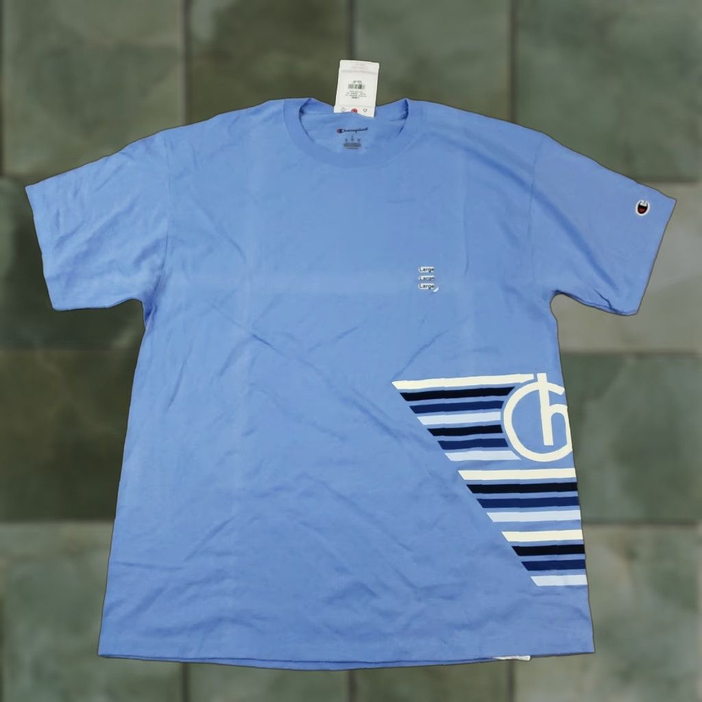 Champion Champion T-shirt Mens Large Blue Crew Neck Short Sleeve Spell Out Graphic Size US L / EU 52-54 / 3 - 1 Thumbnail