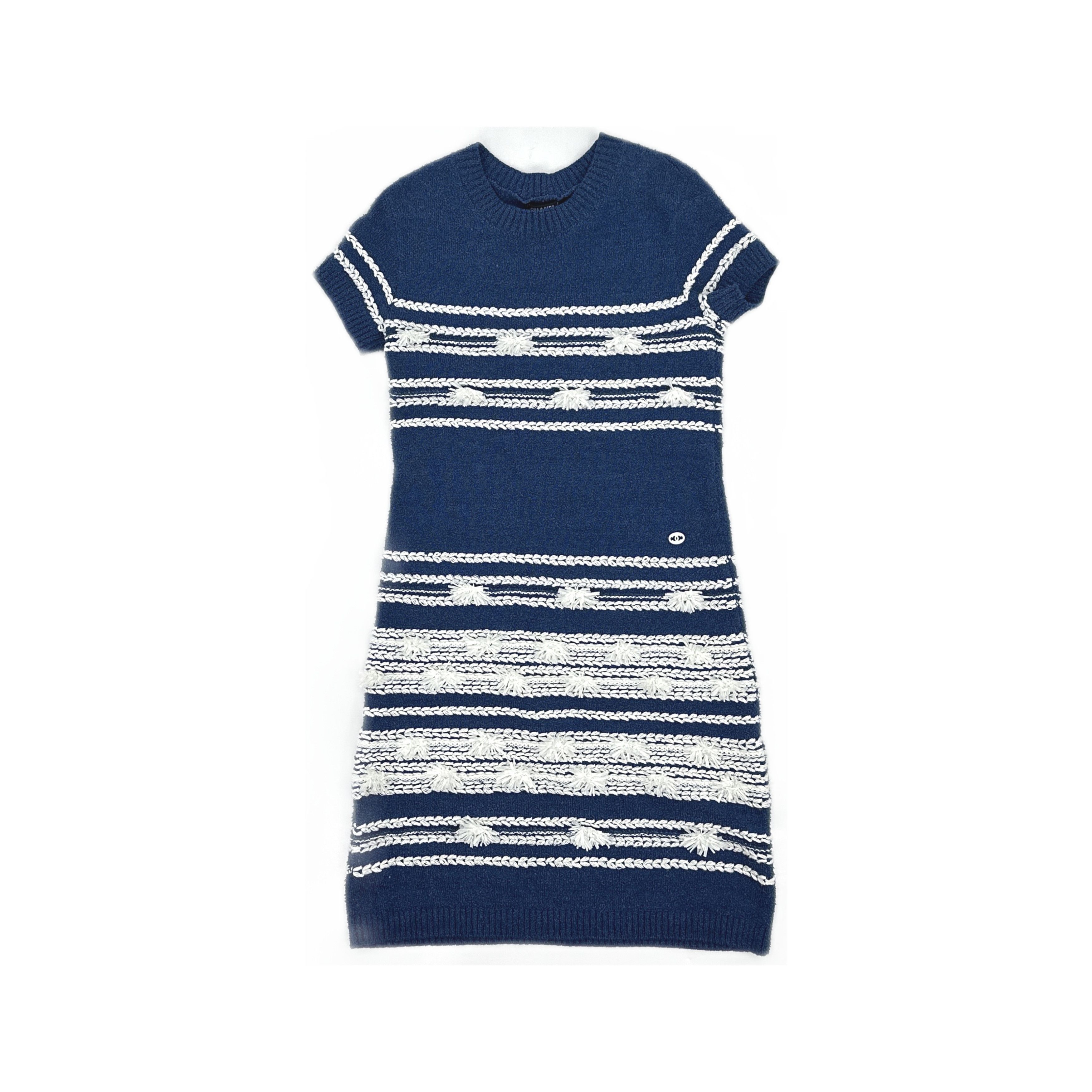 Chanel CHANEL Striped Knit Mini Dress Size 34 Size XS / US 0-2 / IT 36-38 - 1 Thumbnail