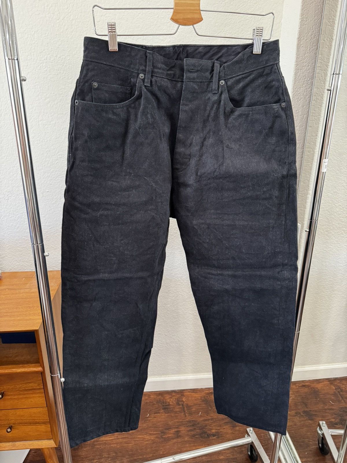 Engineered Garments FW22 Wide Peg Jean Black 14oz Bull Denim size S Size US 33 - 2 Thumbnail