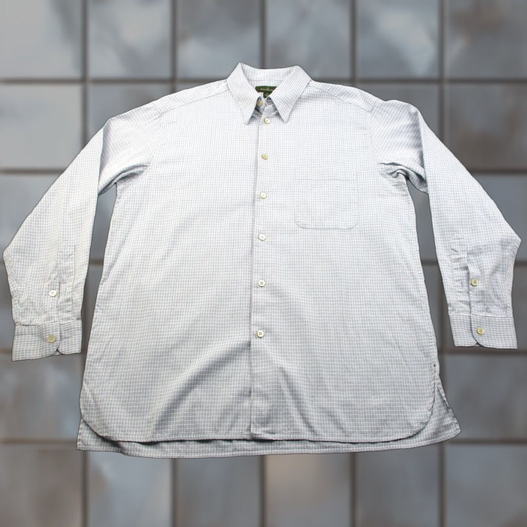 Ermenegildo Zegna Ermenegildo Zegna Shirt Mens XL Blue Windowpane Check Long Sleeve Made Italy Size US XL / EU 56 / 4 - 1 Thumbnail