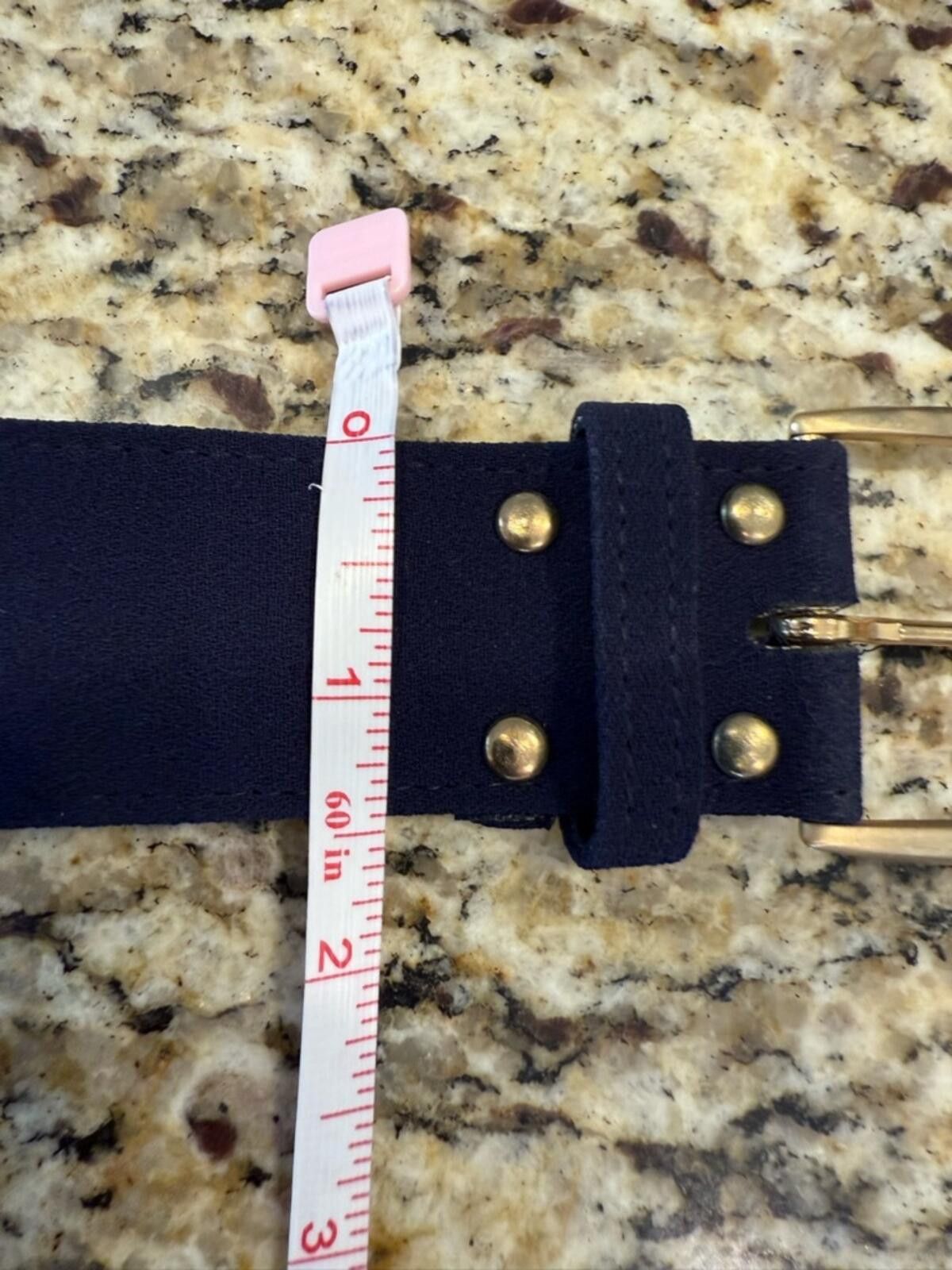 Other Blue faux suede leather belt with light gold buckle SZ 8 Size ONE SIZE - 7 Thumbnail