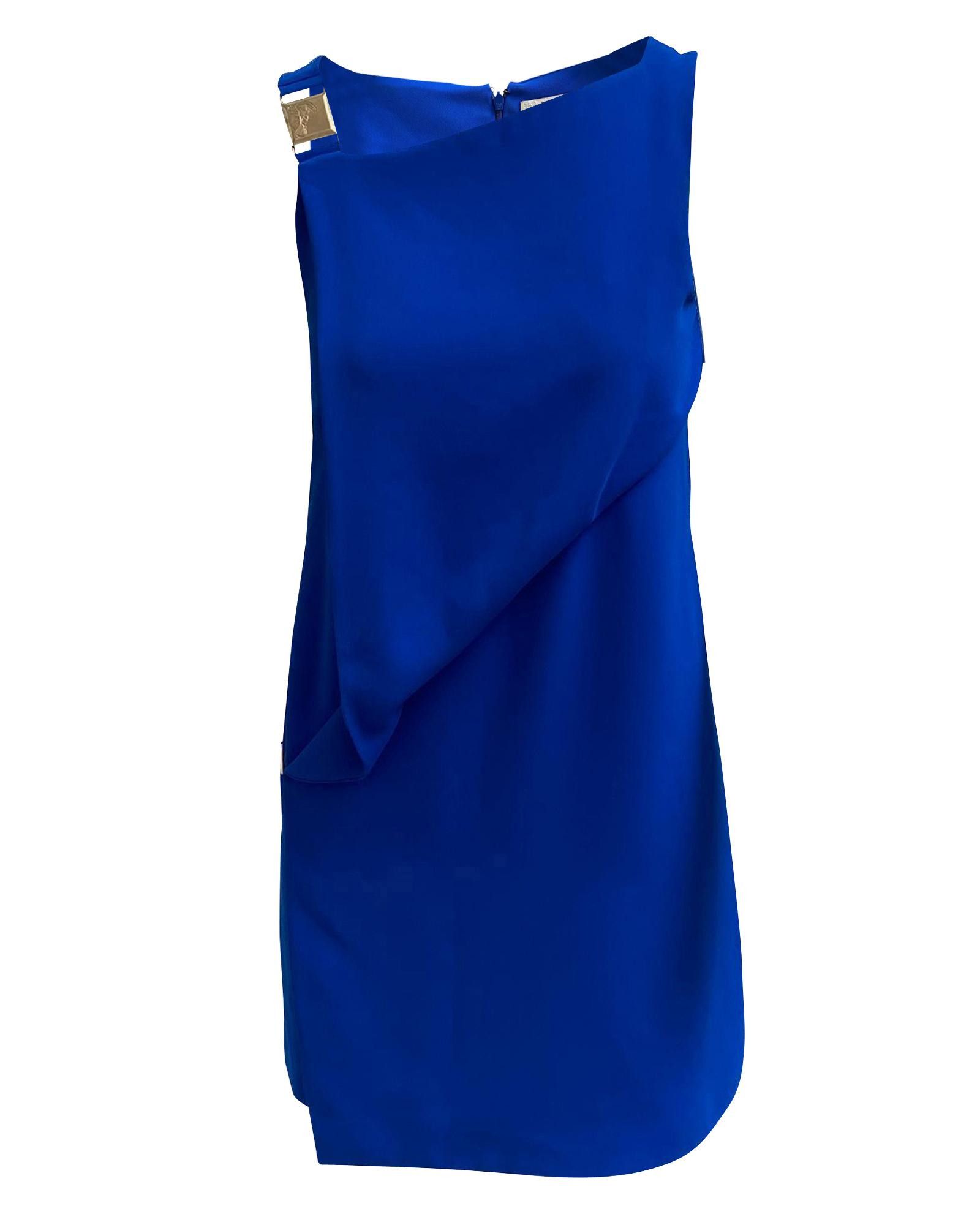 image of Versace Blue Sheath Dress, Women's (Size Small)