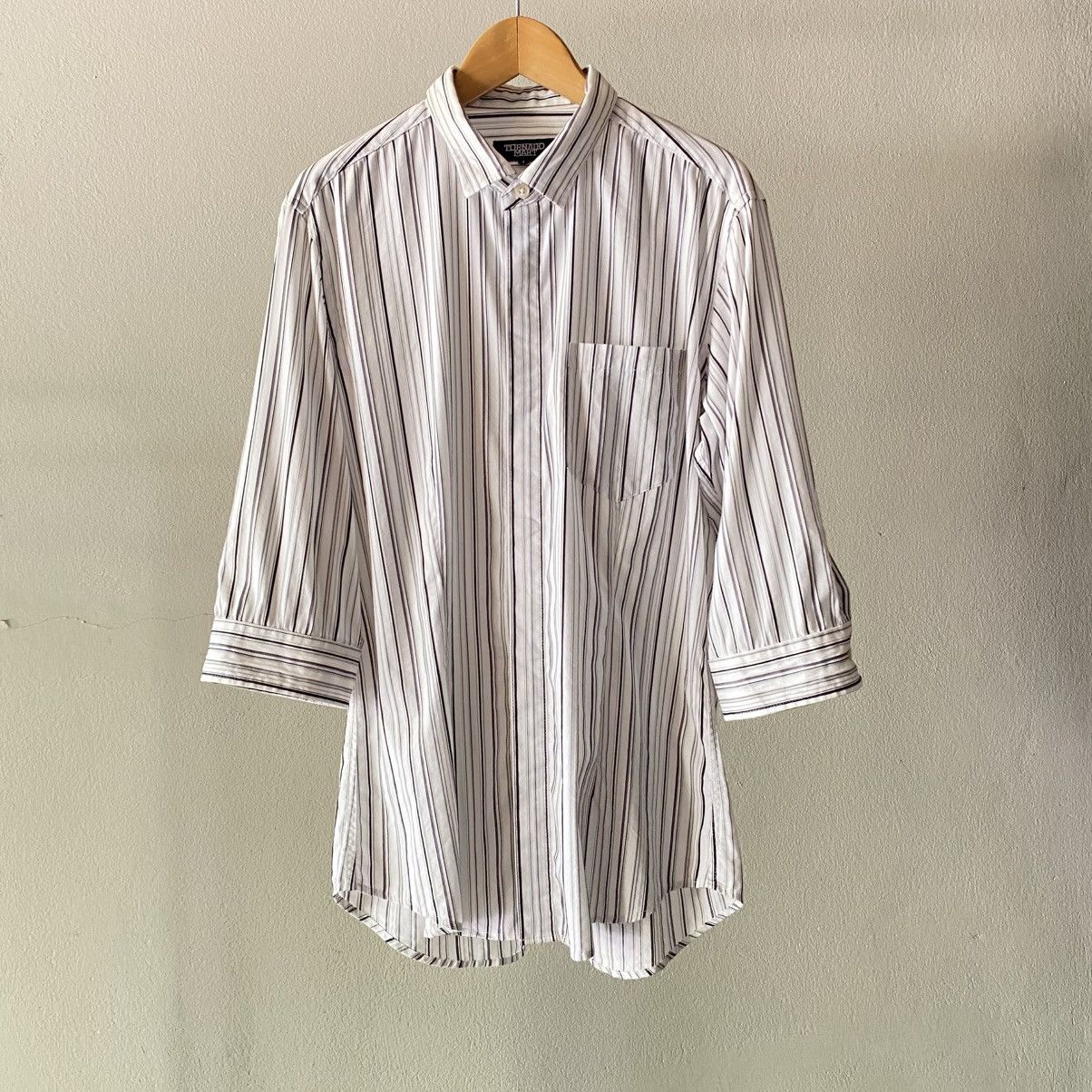 Tornado Mart TORNADO MART Striped 3/4 Sleeve Shirt Size L / US 10 / IT 46 - 1 Thumbnail
