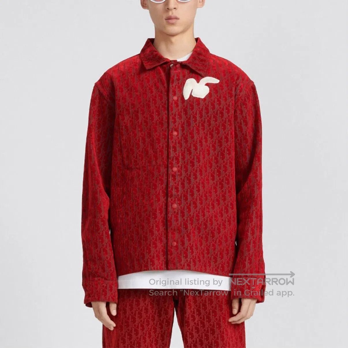 Dior dior red denim shirt with rabbit embroidery. Size US XXL / EU 58 / 5 - 6 Thumbnail
