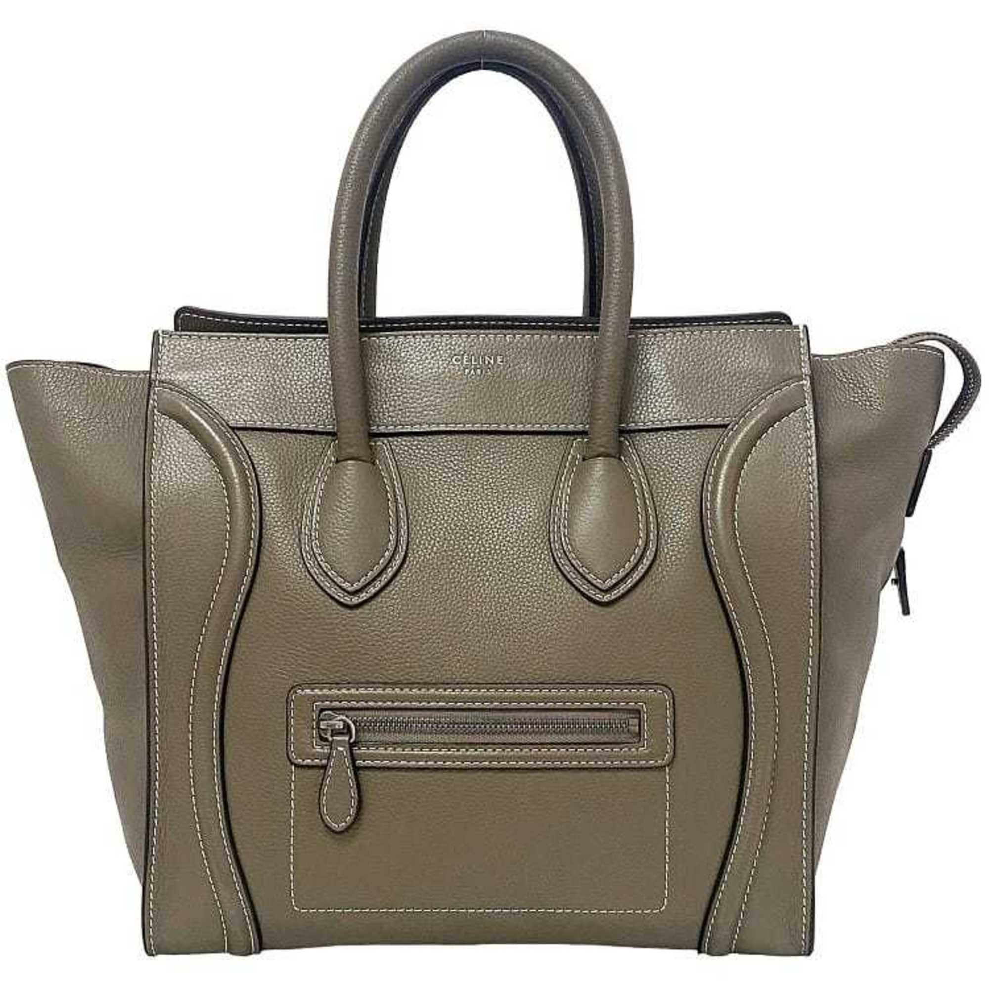 image of Celine Tote Bag Luggage Shopper Beige Gray 165213 Leather Celine Stitch Ladies, Women's