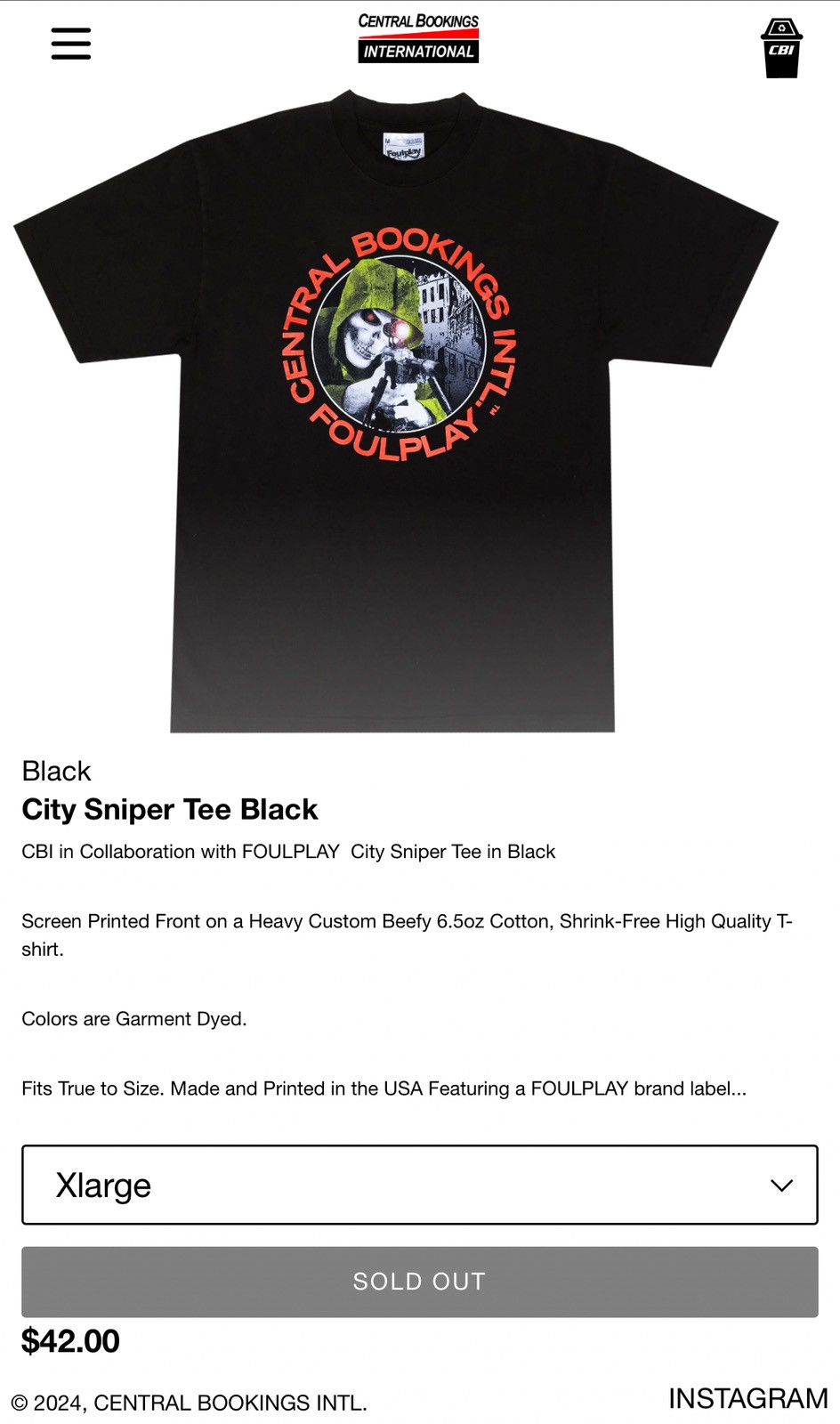 Foulplay Central Bookings Collab Sniper Shirt