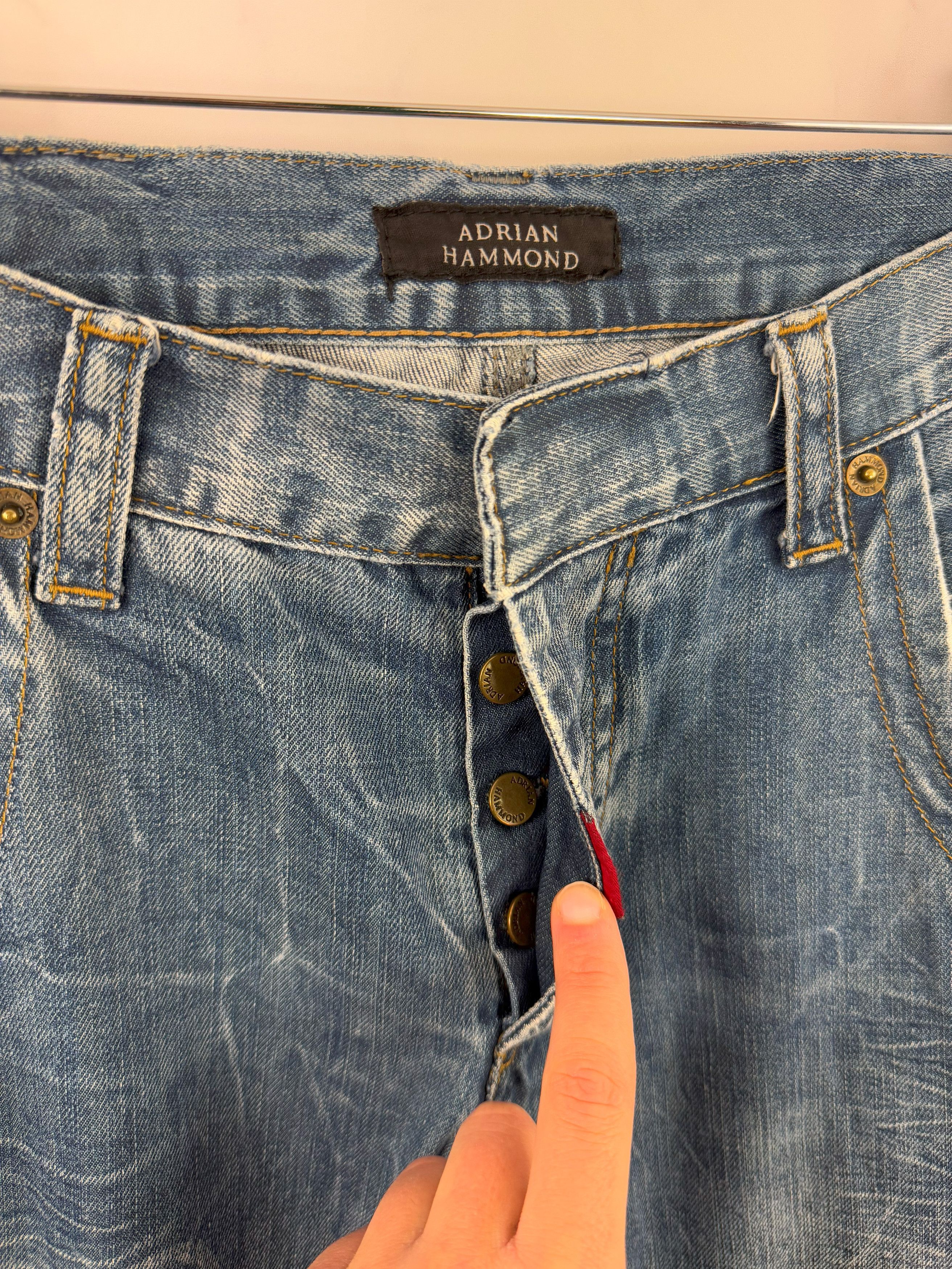 Japanese Brand Adrian Hammond Distressed Biker Jeans Patchwork Details Size US 32 / EU 48 - 11 Thumbnail