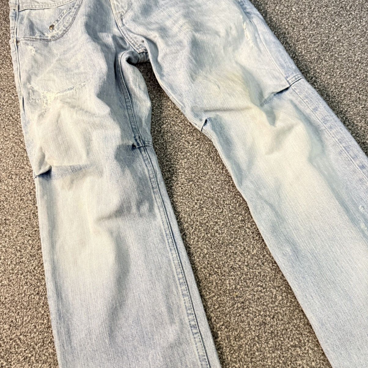 Marithe + Francois Girbaud 2000 y2k MFG Fashionista Light Wash Blue Distressed Denim Size US 31 - 4 Thumbnail
