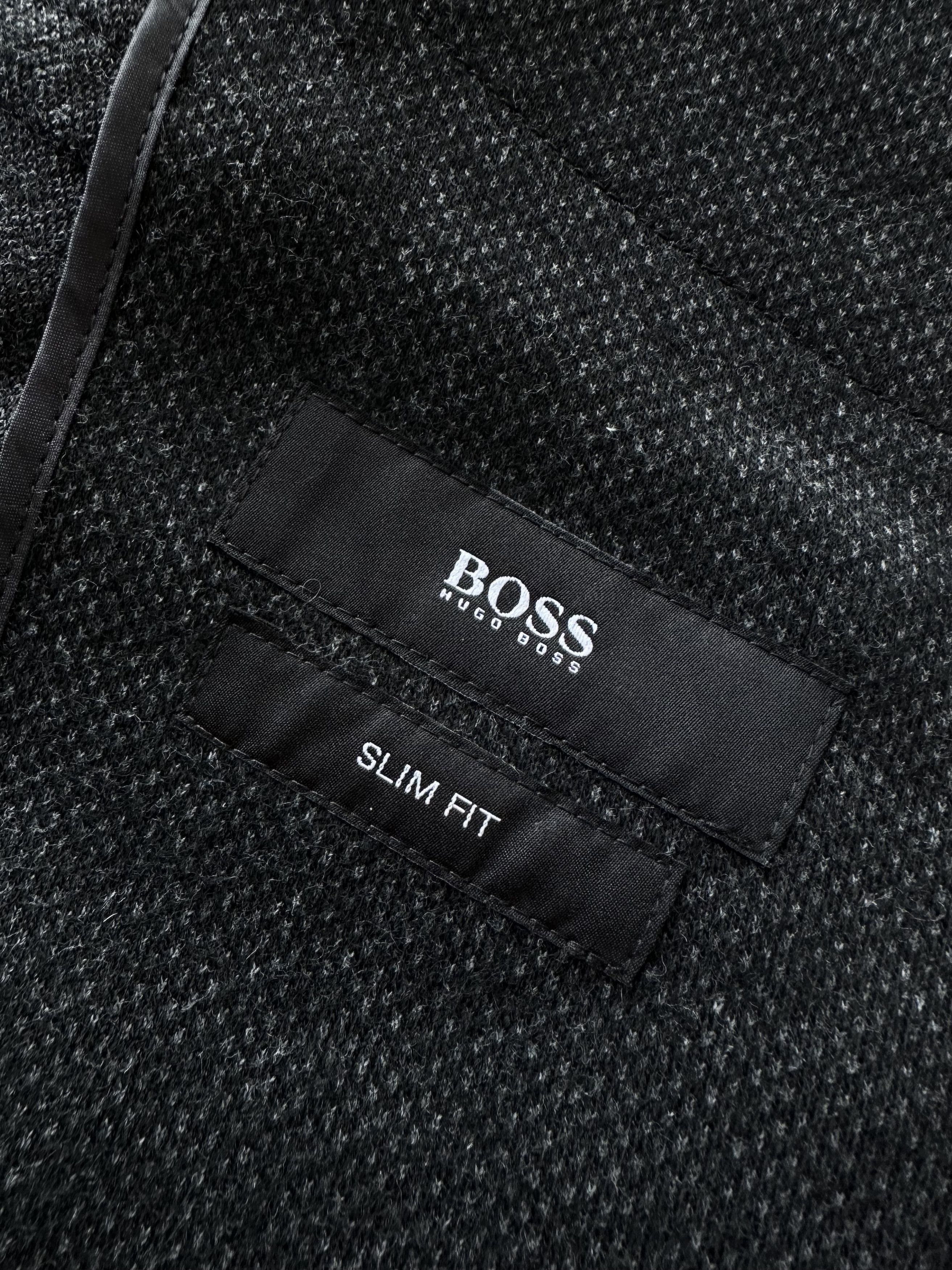 Hugo × Hugo Boss Hugo Boss dark grey melange wool blazer Size 48R - 2 Thumbnail