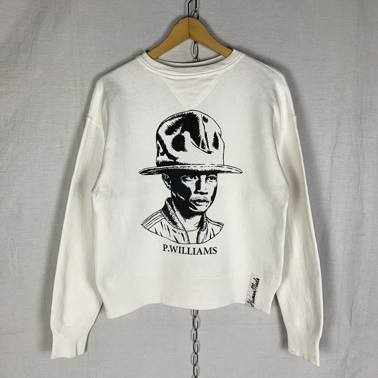 image of Human Made Pharell Williams Sweatshirt in White, Men's (Size Small)