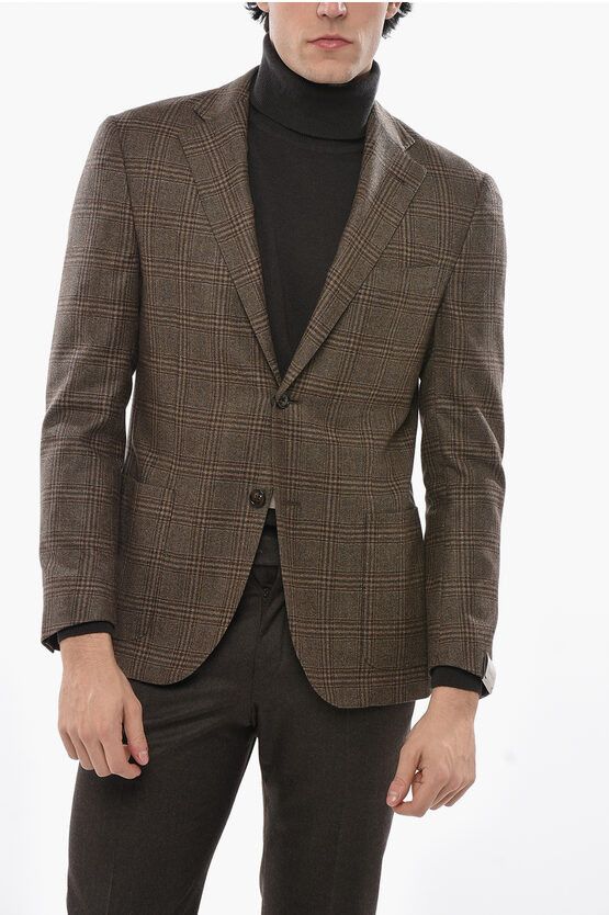 Half-lined GATE Virgin Wool Blazer with District Check Motif
