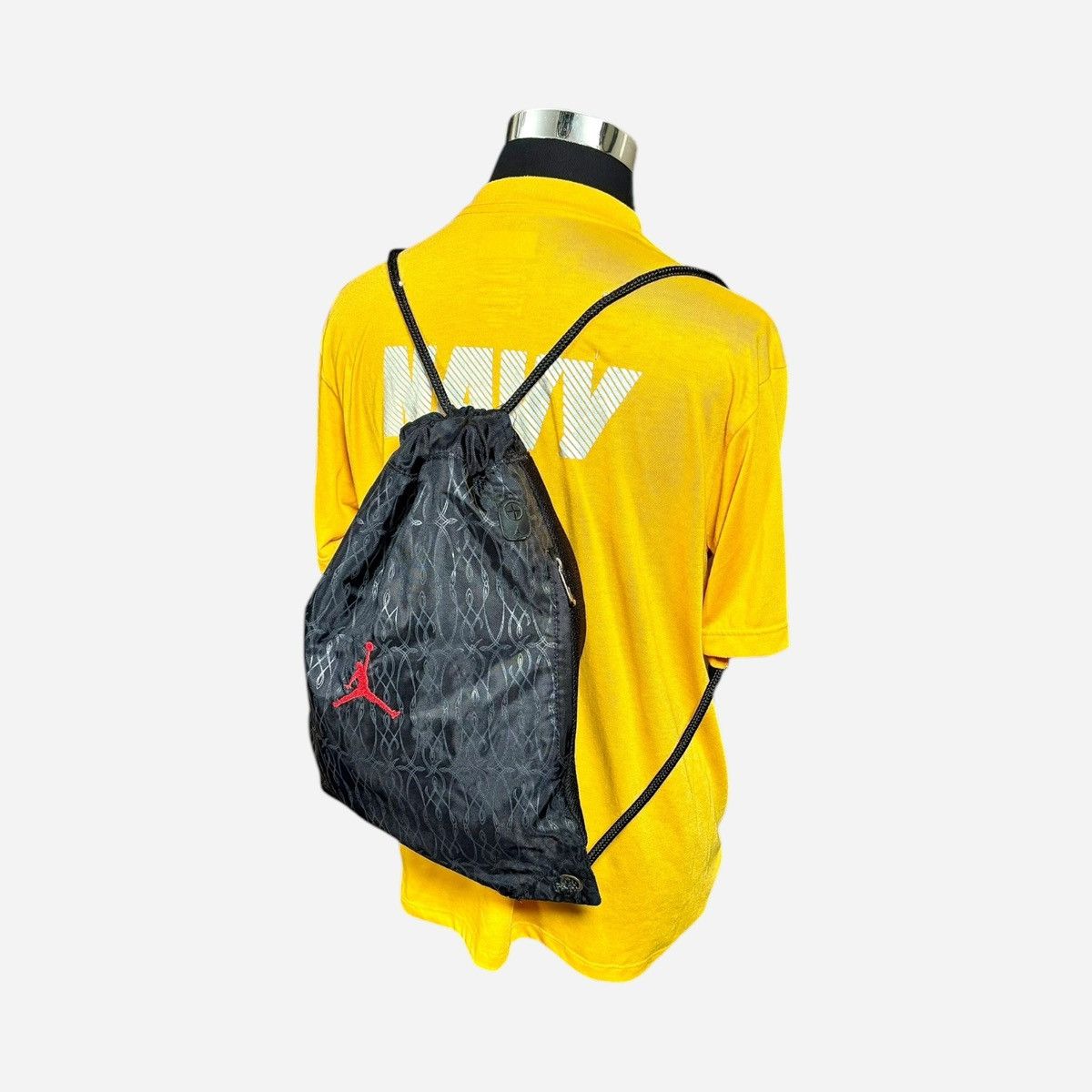 Jordan Brand Jordan Jump Man Black Pattern Padded Drawstring Gym Bag Size ONE SIZE - 4 Thumbnail