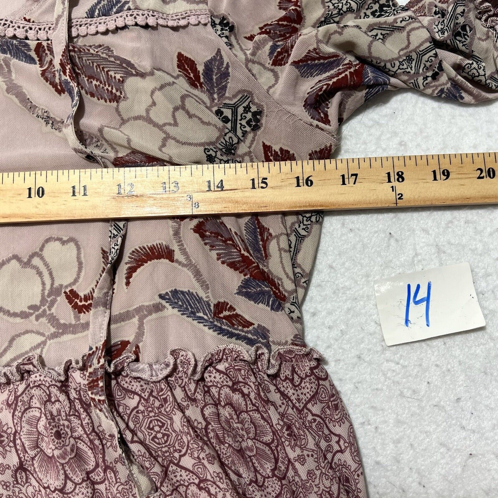 Target Basics Knox Rose XS Babydoll Blouse Bell Sleeve Floral Top Size XS / US 0-2 / IT 36-38 - 8 Thumbnail
