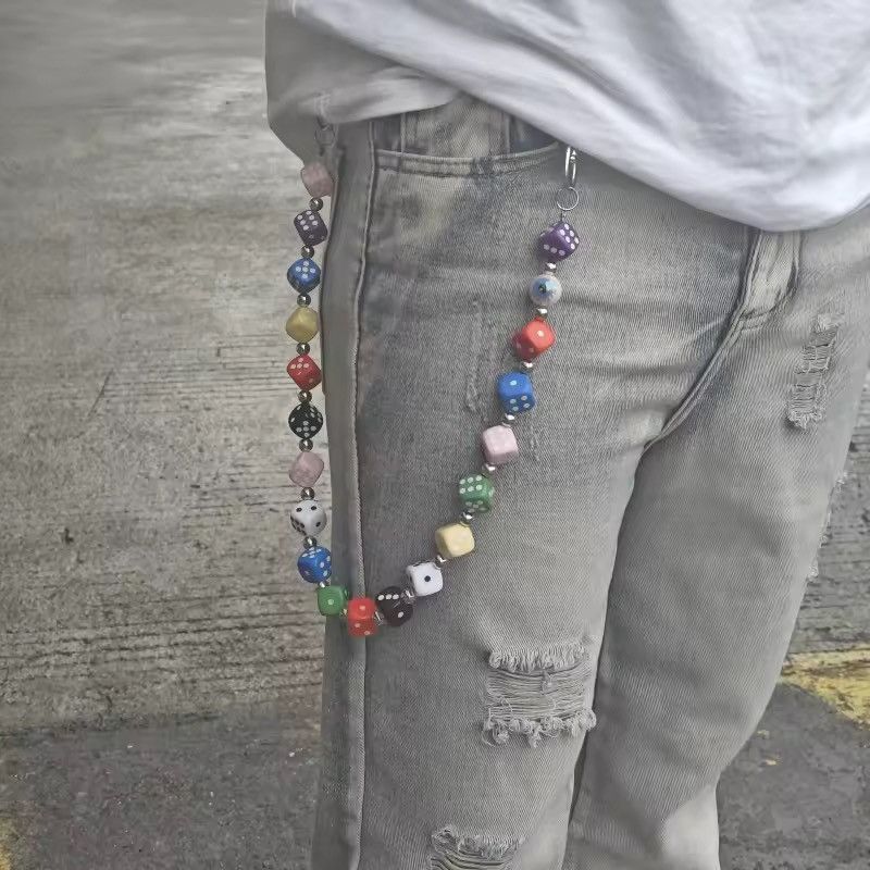Jewelry Multi-Color Dice Bead Wallet Chain Y2K Grunge Streetwear Size ONE SIZE - 11 Thumbnail