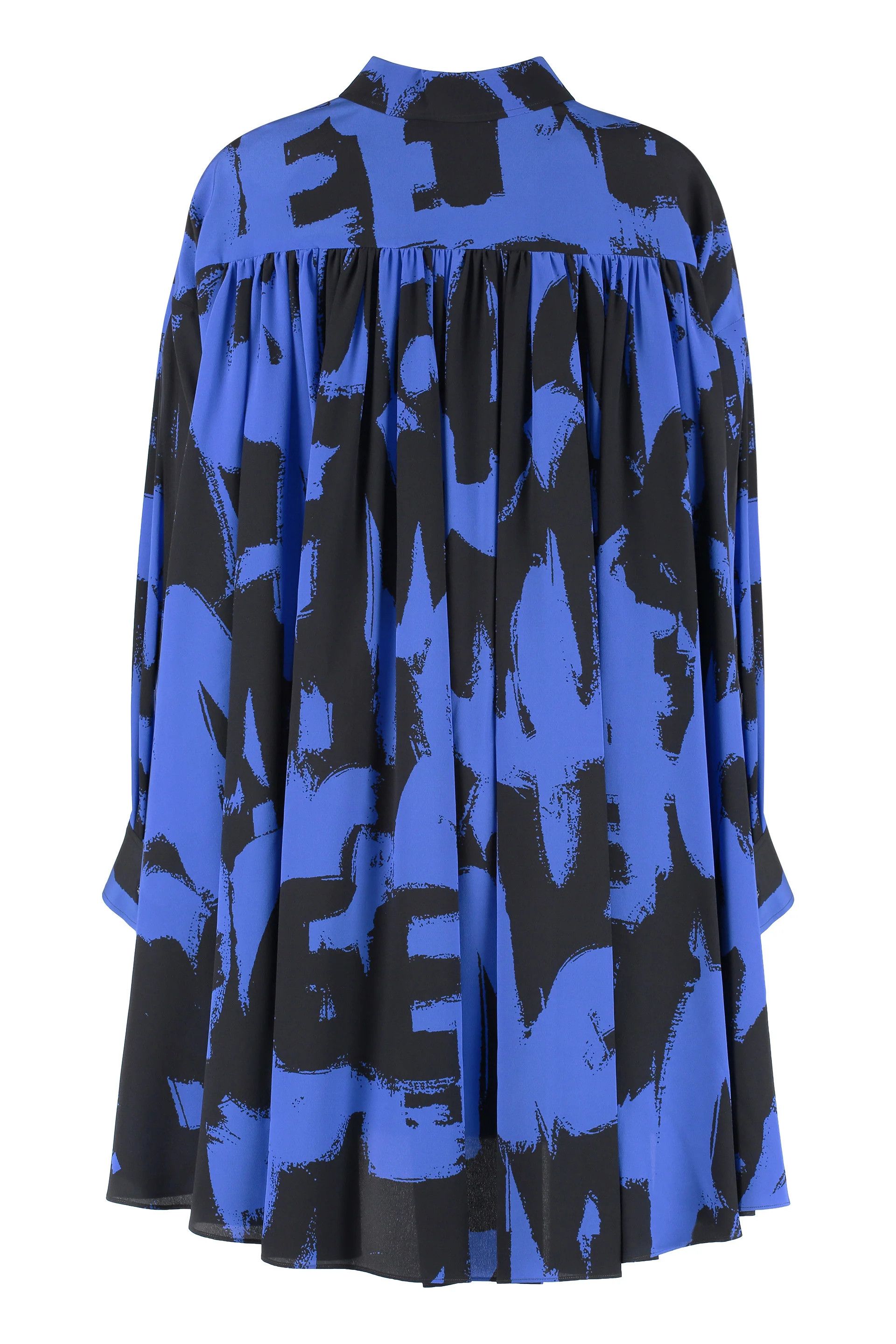 Alexander McQueen o1y0325 Shirt Mini Dress in Blue & Black Size XS / US 0-2 / IT 36-38 - 2 Thumbnail