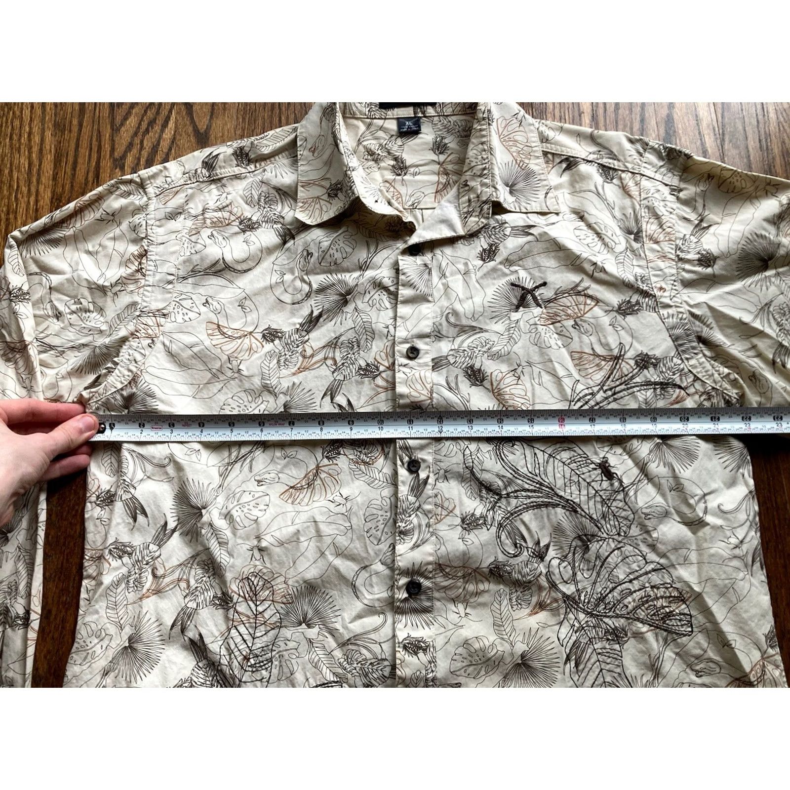 Vintage VINTAGE Artful Dodger Button-Up Shirt Mens XL AOP Embroidered Beige Size US XL / EU 56 / 4 - 7 Thumbnail