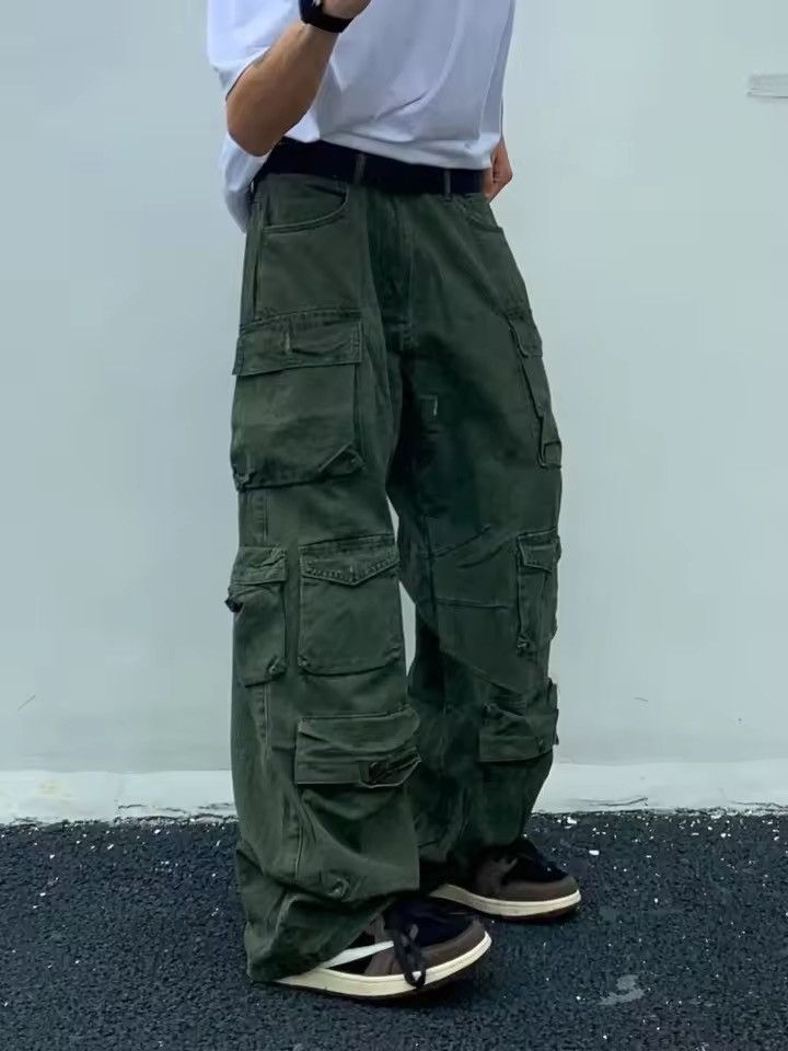 Other Green Cargo Multi Pocket Wide Leg Pants Size US 29 - 3 Thumbnail