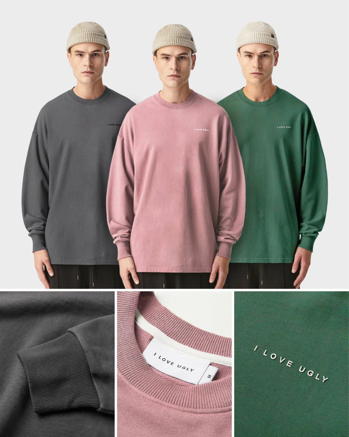 I Love Ugly Heavy Box Long Sleeve Lavender Vintage Mauve Size US M / EU 48-50 / 2 - 1 Thumbnail