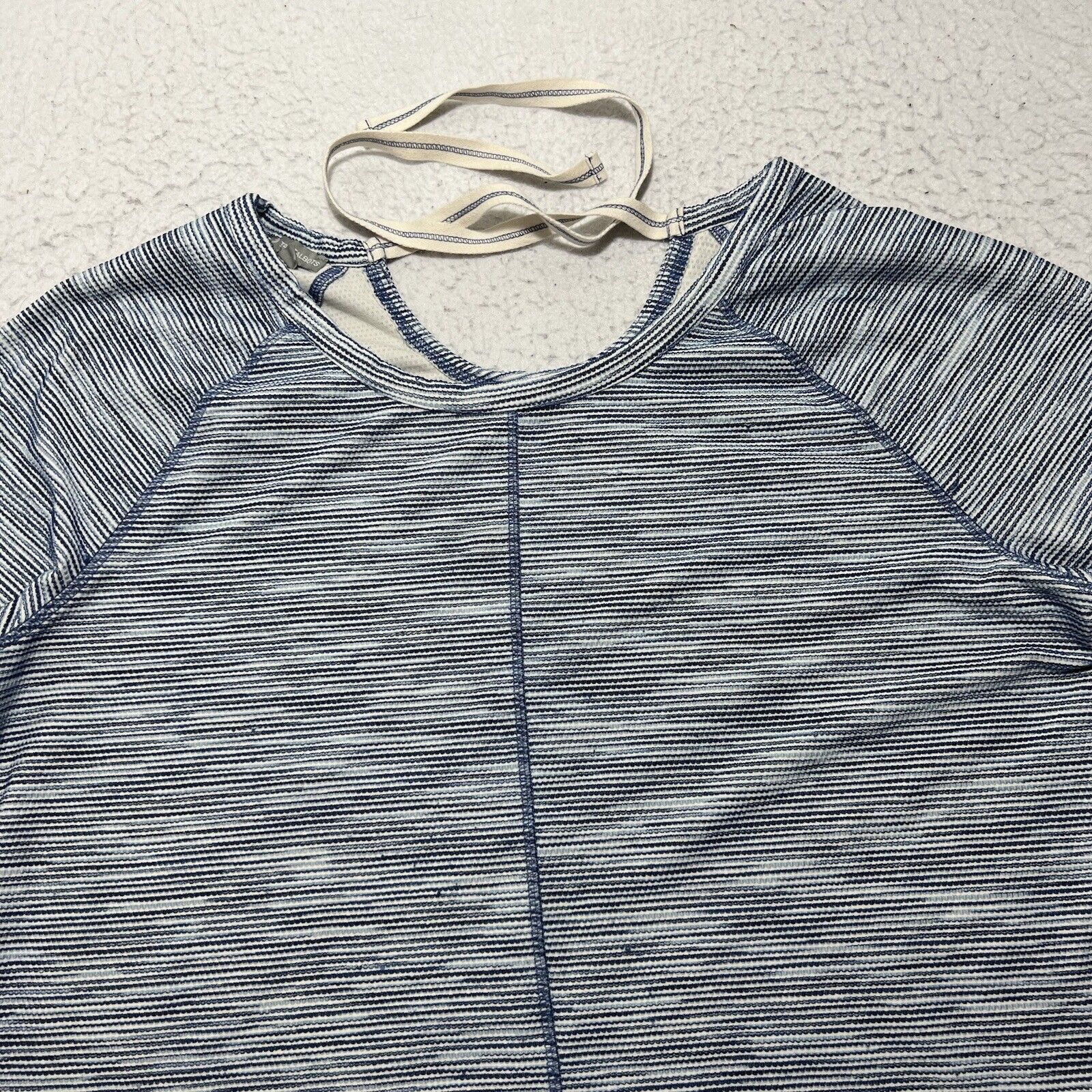 Other Talbots Tie Neck 3/4 Sleeve Pullover Blue Twist Sweater Top Size XL / US 12-14 / IT 48-50 - 2 Thumbnail