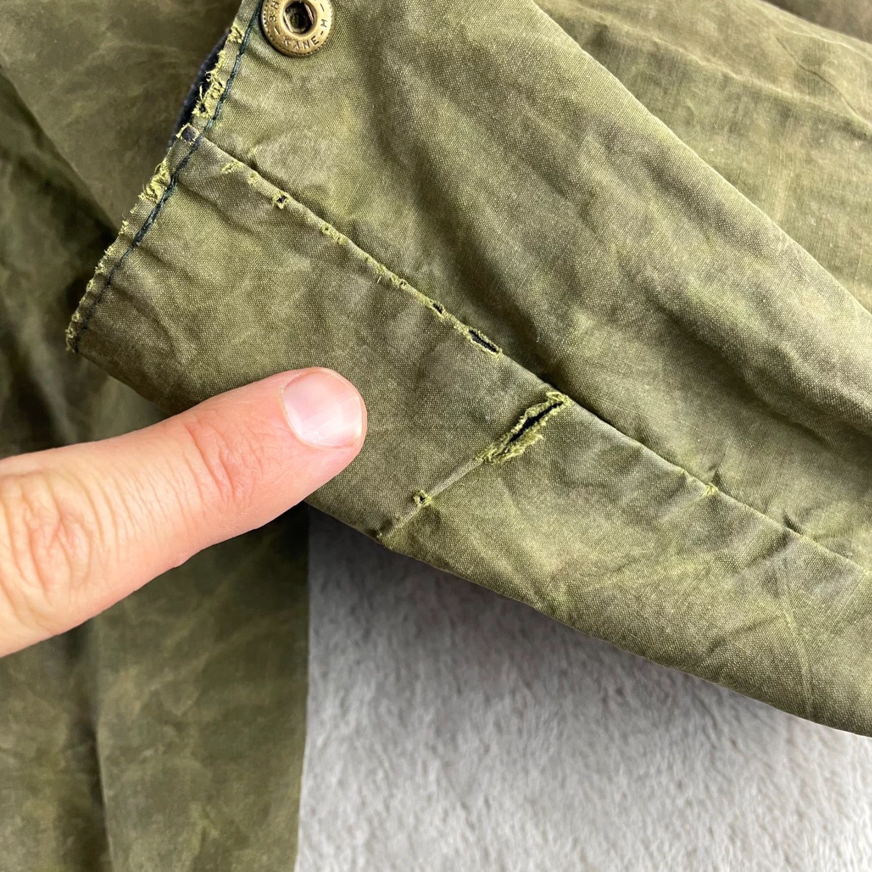 Barbour VINTAGE Barbour Jacket Durham Waxed A5 Men C38 Olive Tartan Plaid Lined Hooded Outdoors Size US XXS / EU 40 - 5 Thumbnail