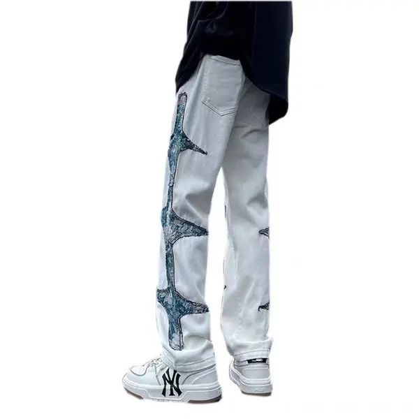 VIBE Street retro contrast color patchwork embroidered pants Size US 30 / EU 46 - 3 Thumbnail