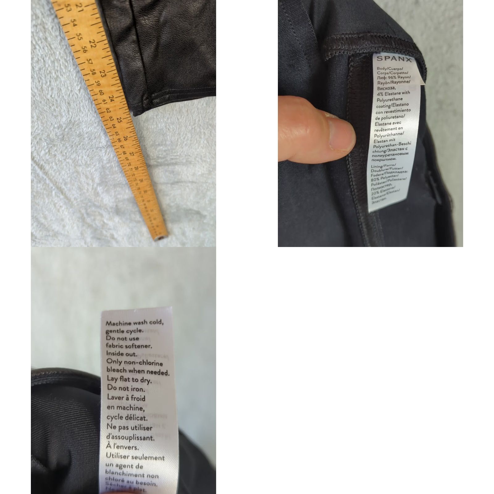 Spanx Spanx Leather Like Pull On Pants 1X Black Ankle Slimming Slim Flat Front Plus Size Rock City Motorcycle Womens Pants Size 40" / US 18 - 9 Thumbnail