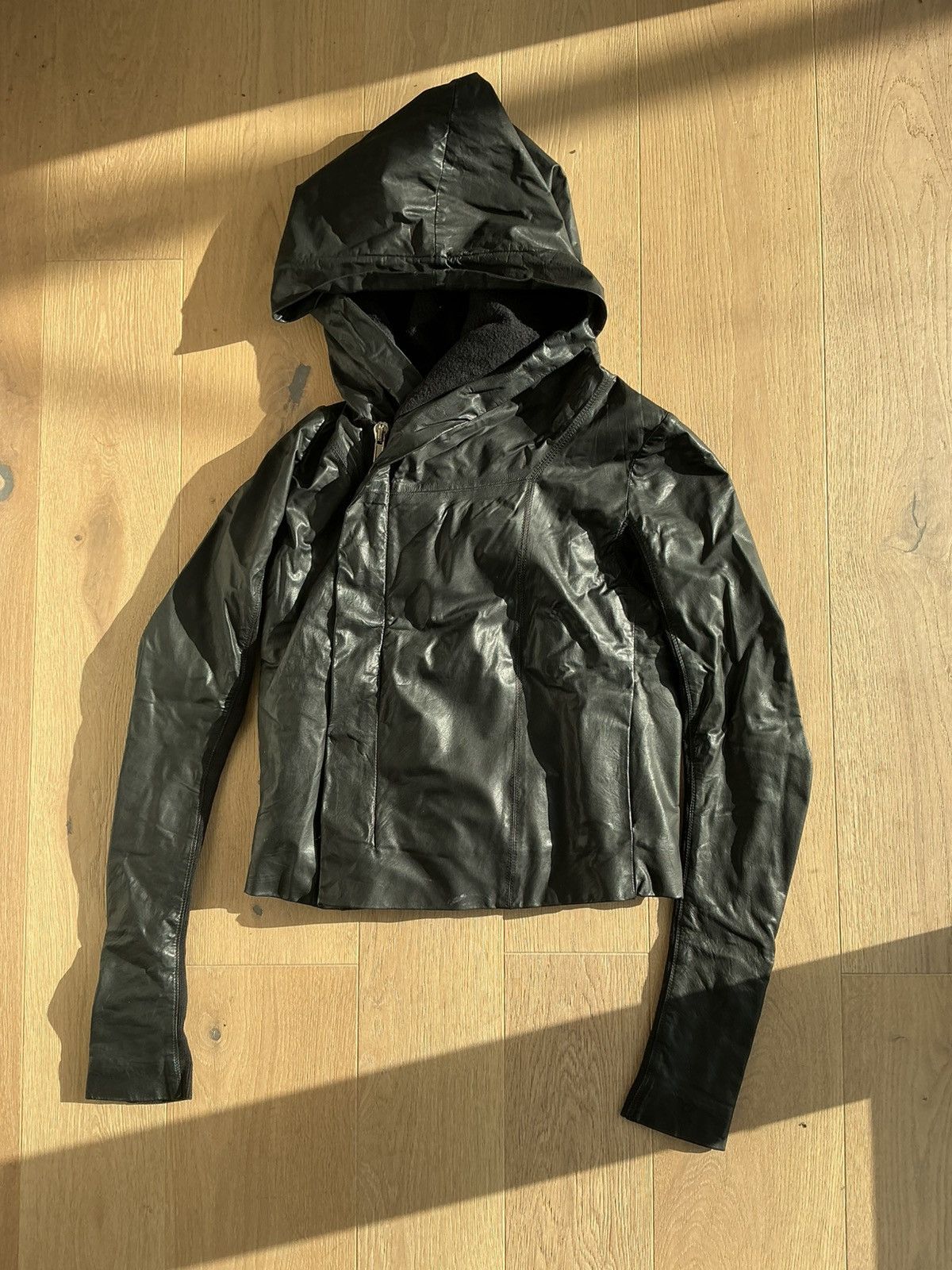 Rick Owens Rick Owens 2009 Hooded Leather Jacket Size M / US 6-8 / IT 42-44 - 2 Thumbnail