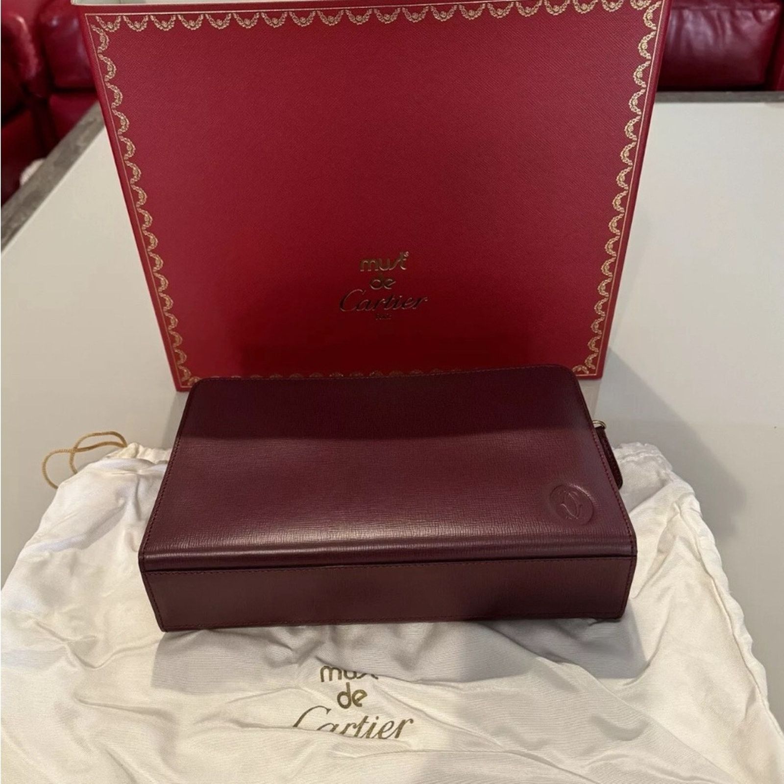 Cartier Cartier Must de Cartier Leather Clutch Bag, Wallet Keyholder Size ONE SIZE - 3 Thumbnail