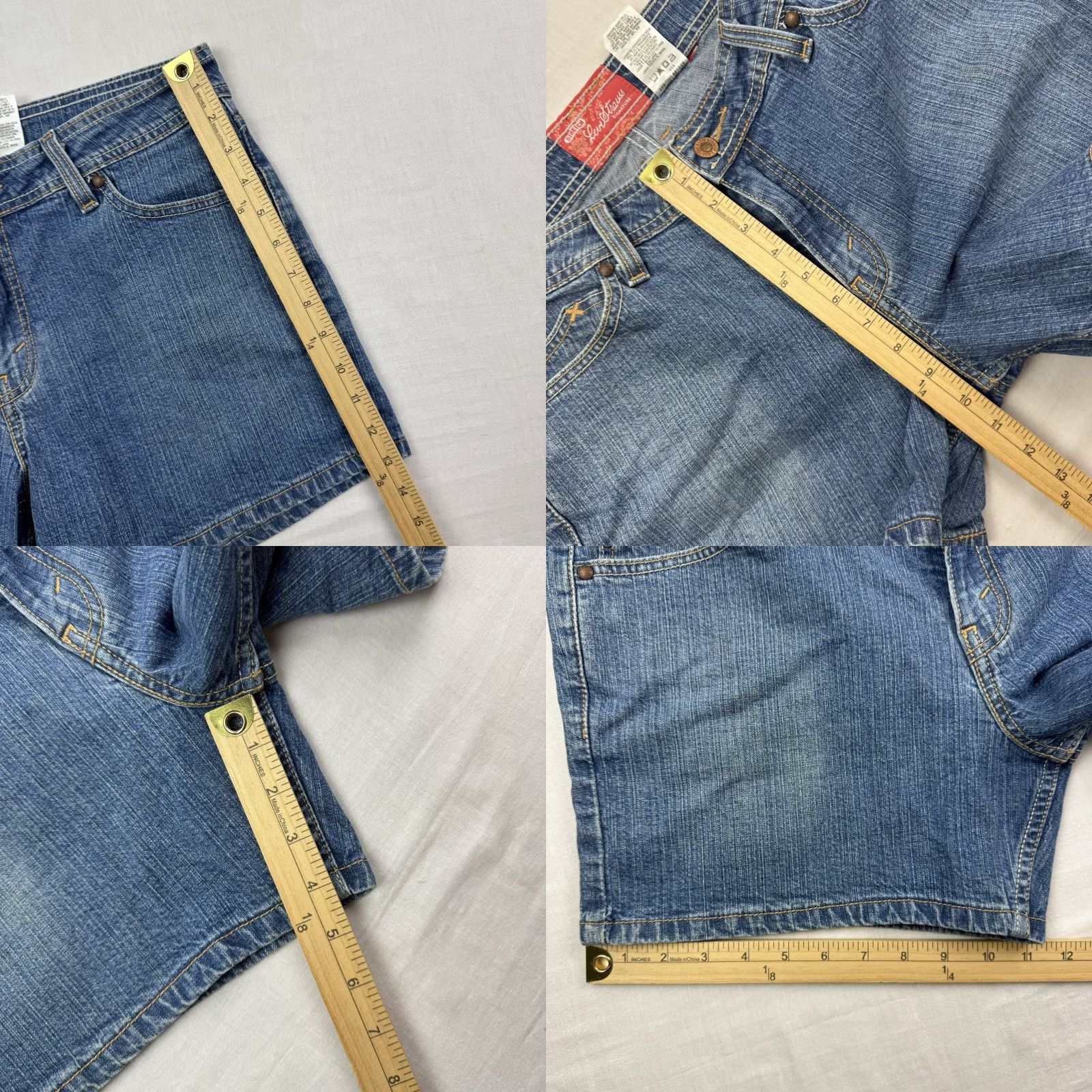 Levi's VINTAGE Levi's High Waist Jean Shorts Women's 12 Blue Stretch Hipster Y2K Classic Size 34" / US 12 / IT 48 - 8 Thumbnail