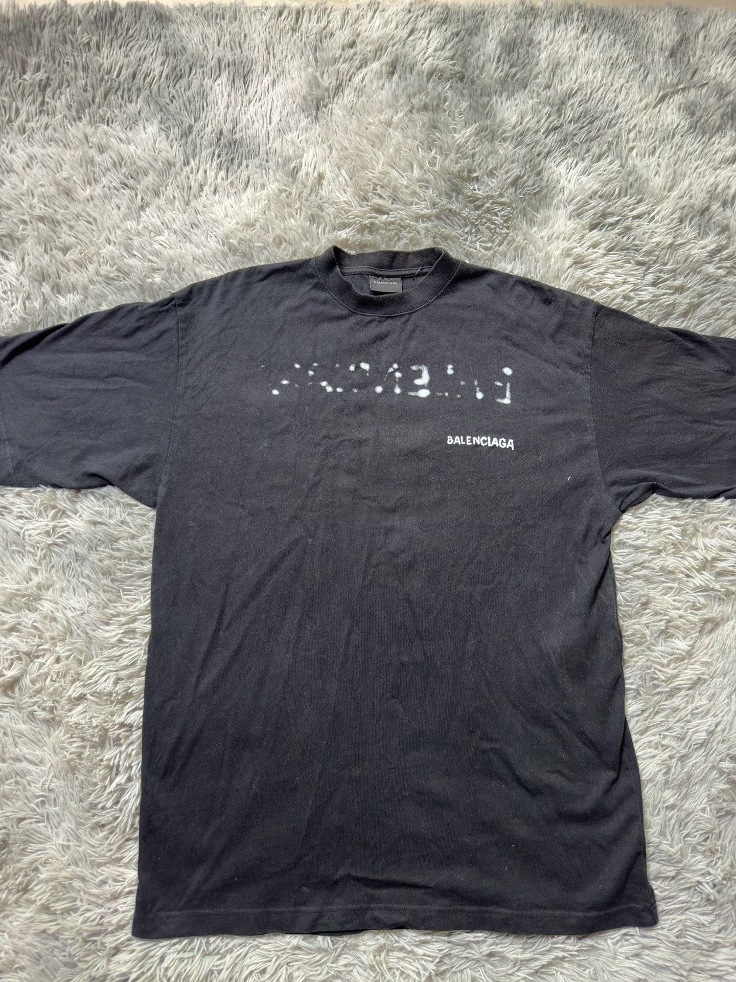 Balenciaga Balenciaga 23SS Graffiti Logo Distressed T-Shirt Size US XS / EU 42 / 0 - 1 Thumbnail