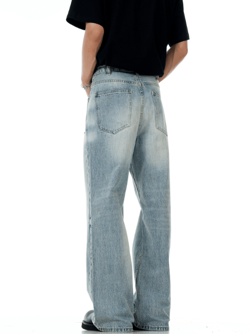 Japanese Brand American retro light blue street casual loose flared jeans Size US 32 / EU 48 - 4 Thumbnail