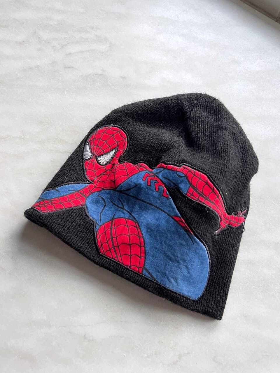 Japanese Brand × Vintage Y2k Spider Man Beanie Hat Eye Big Logo 00s Size ONE SIZE - 3 Thumbnail