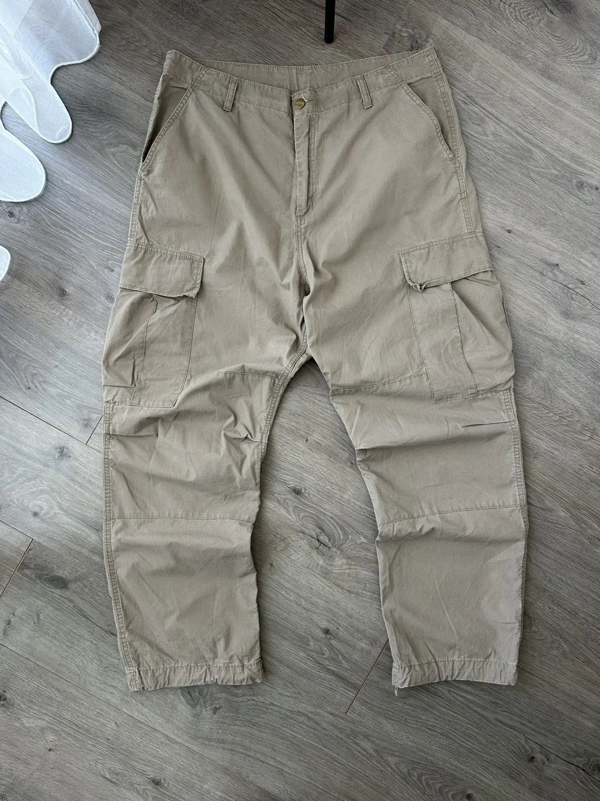 Carhartt Wip Vintage Carhartt Cargo Beige Baggy Pants Size US 36 / EU 52 - 7 Thumbnail