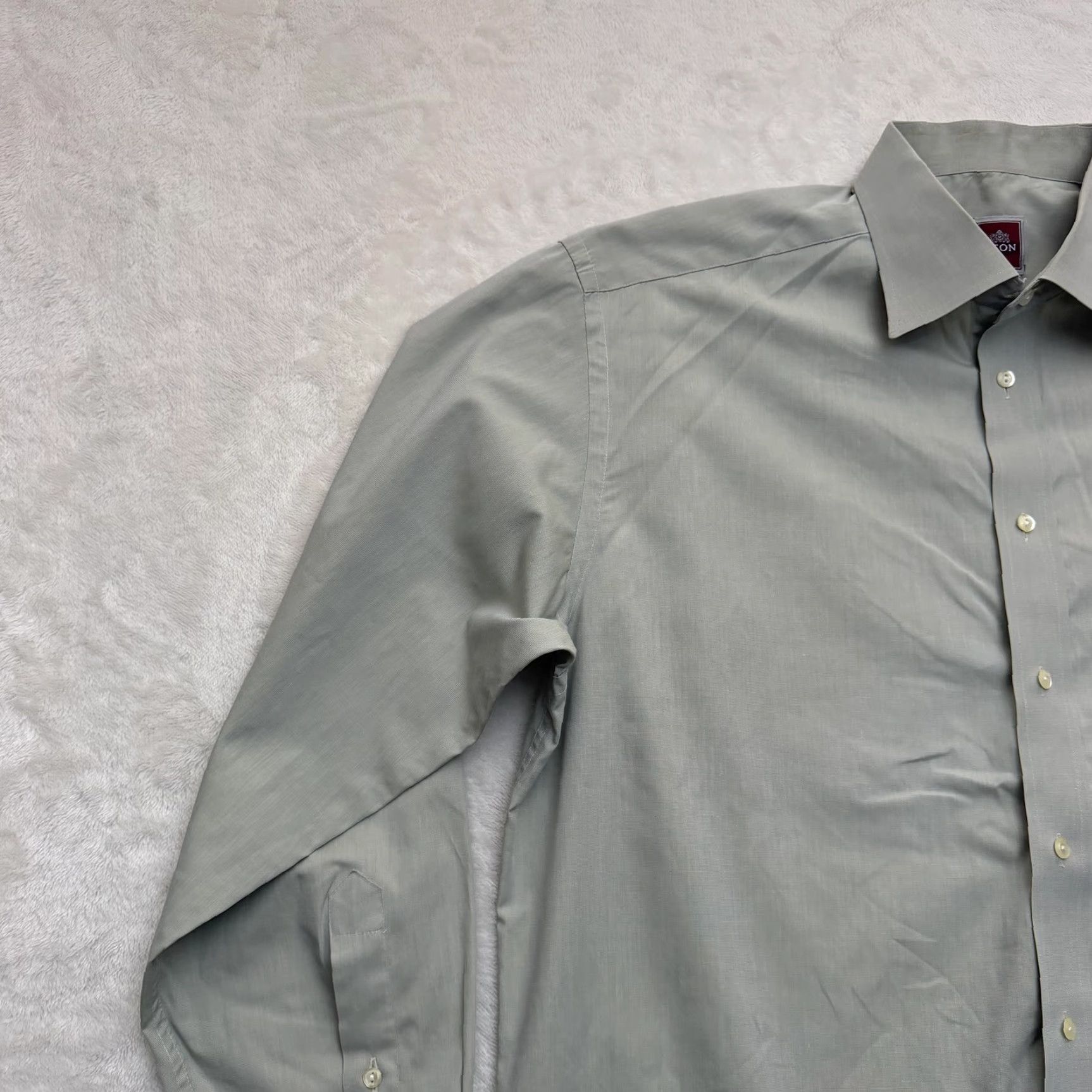 Eton Eton Shirt Mens XL Gray Solid Spread Collar Dress Button Up Size 42R - 5 Thumbnail