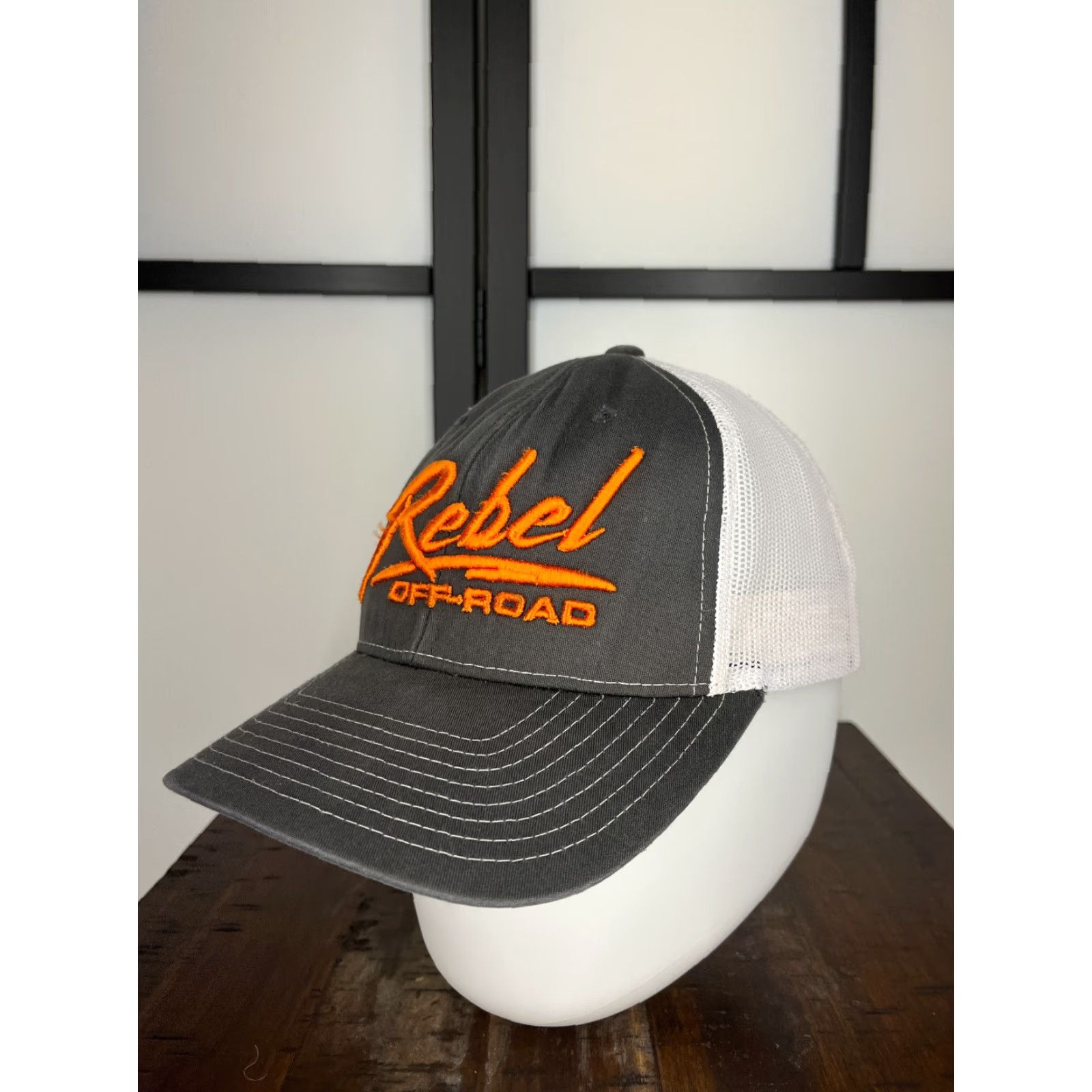 Vintage Richardson Rebel Off Road Hat Cap Trucker Adult One Size Gray White Cotton Blend Adjustable Men’s Hat Size ONE SIZE - 4 Thumbnail