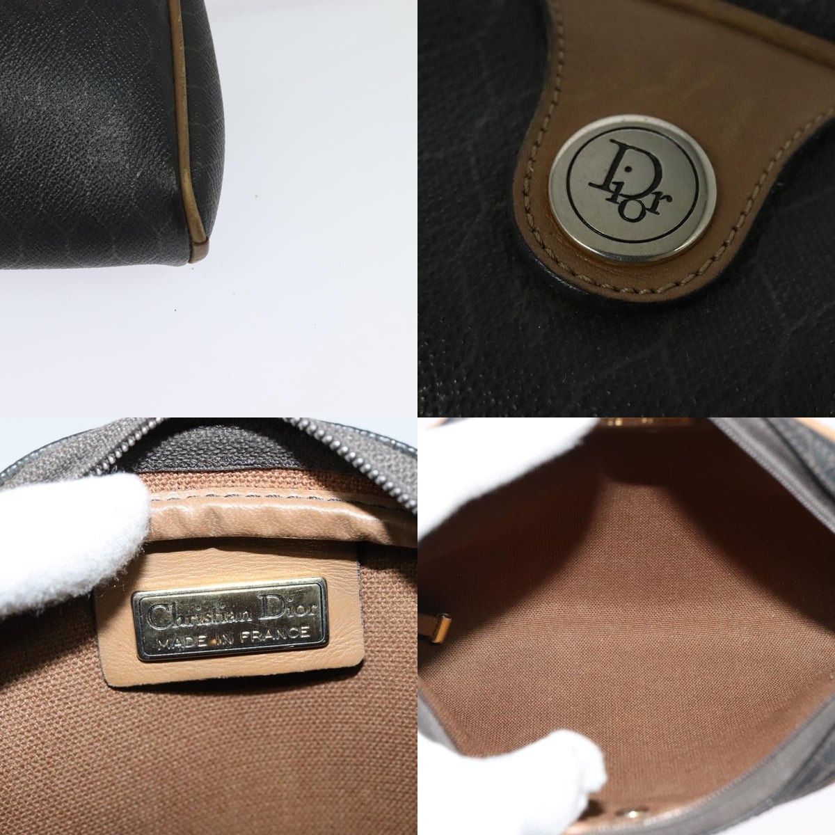 Dior DIOR Honeycomb Canvas Shoulder Bag Pvc Leather Black Size ONE SIZE - 11 Thumbnail