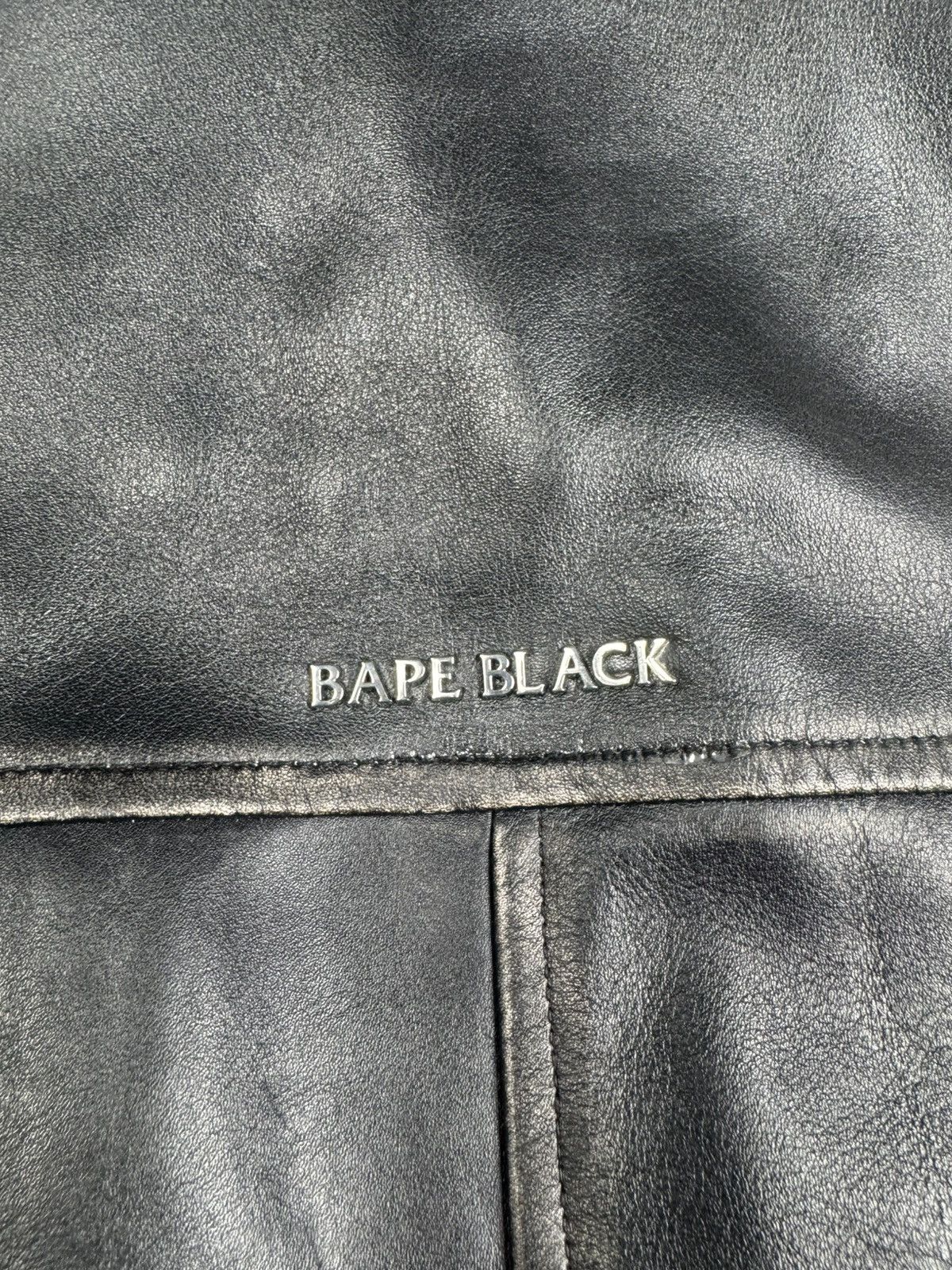 Bape Bape black washed leather Harrington Style jacket Size US M / EU 48-50 / 2 - 18 Thumbnail