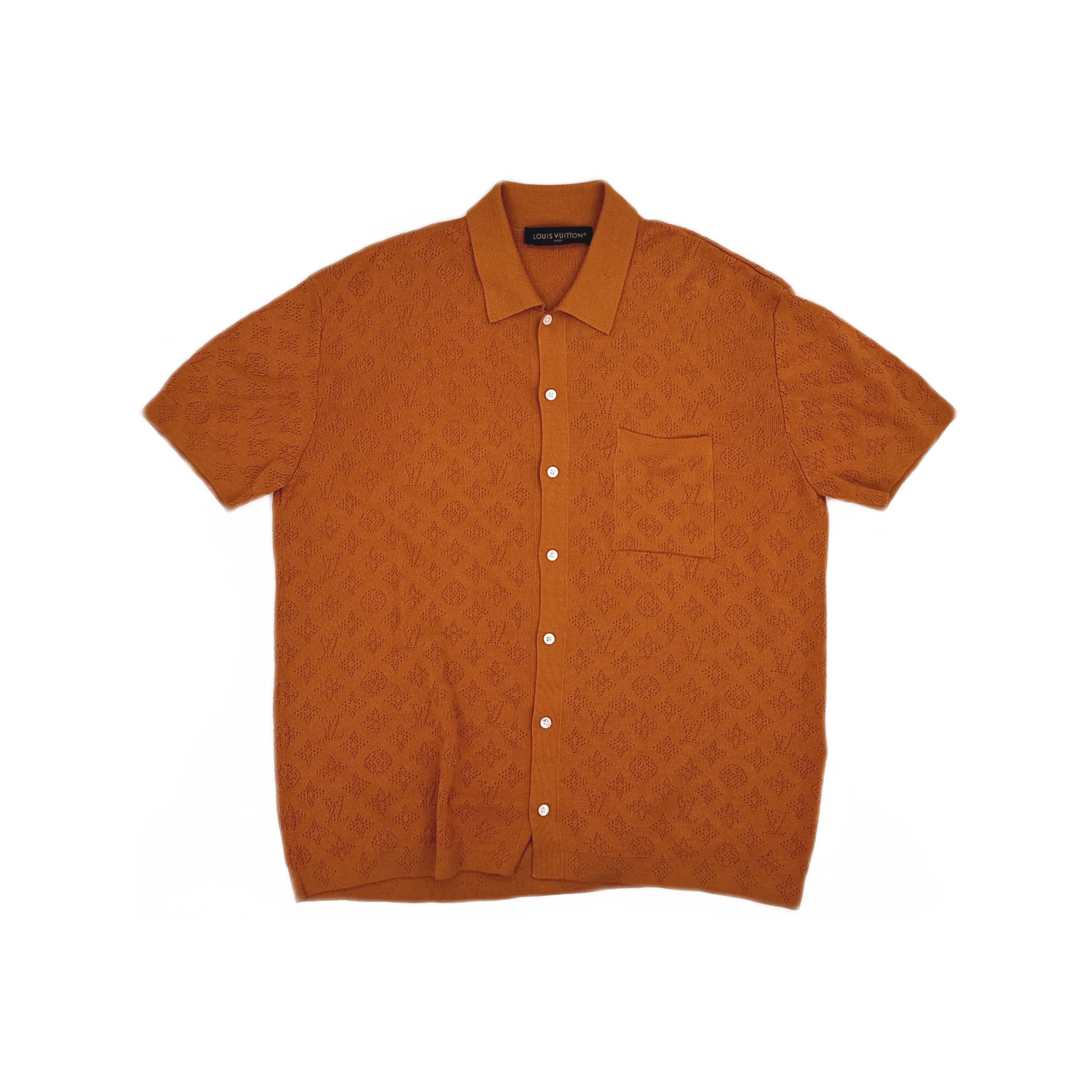 Louis Vuitton Louis Vuitton Textured Monogram Knit Shirt US M Size US M / EU 48-50 / 2 - 1 Thumbnail