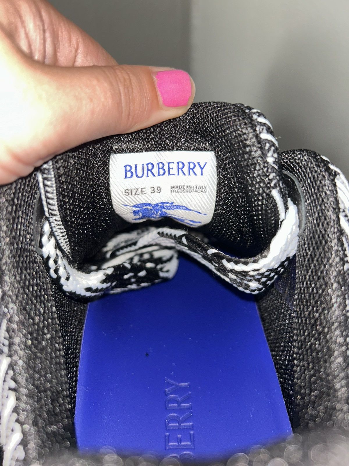 Burberry Burberry Box Knit Black Check Low Top Sneakers Size 39 Size US 7.5 / EU 40-41 - 6 Thumbnail
