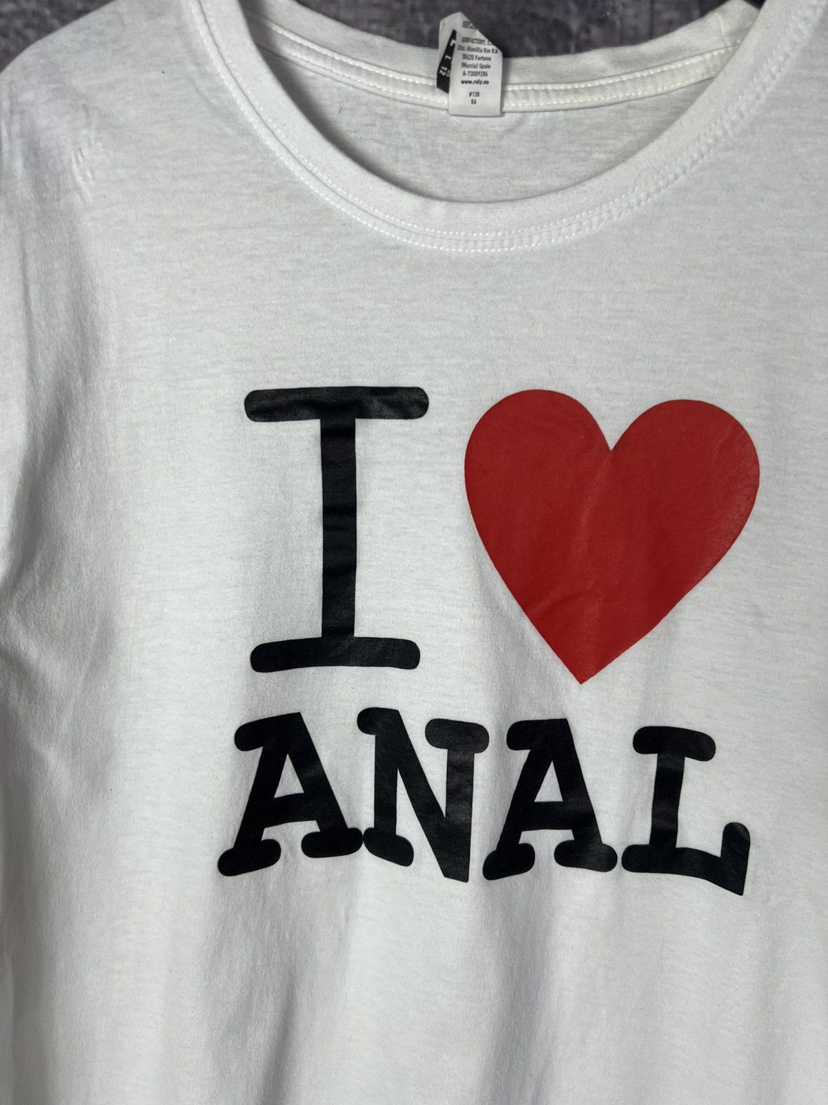 Vintage I Love Anal Humor White Tshirt Size US M / EU 48-50 / 2 - 3 Thumbnail